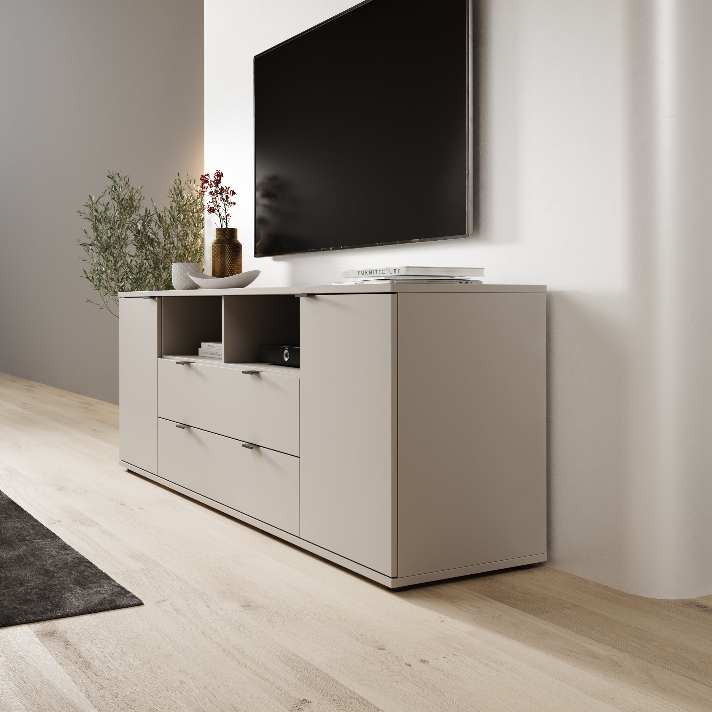 Galeno - TV-Meubel - Beige - 180x41x63 cm