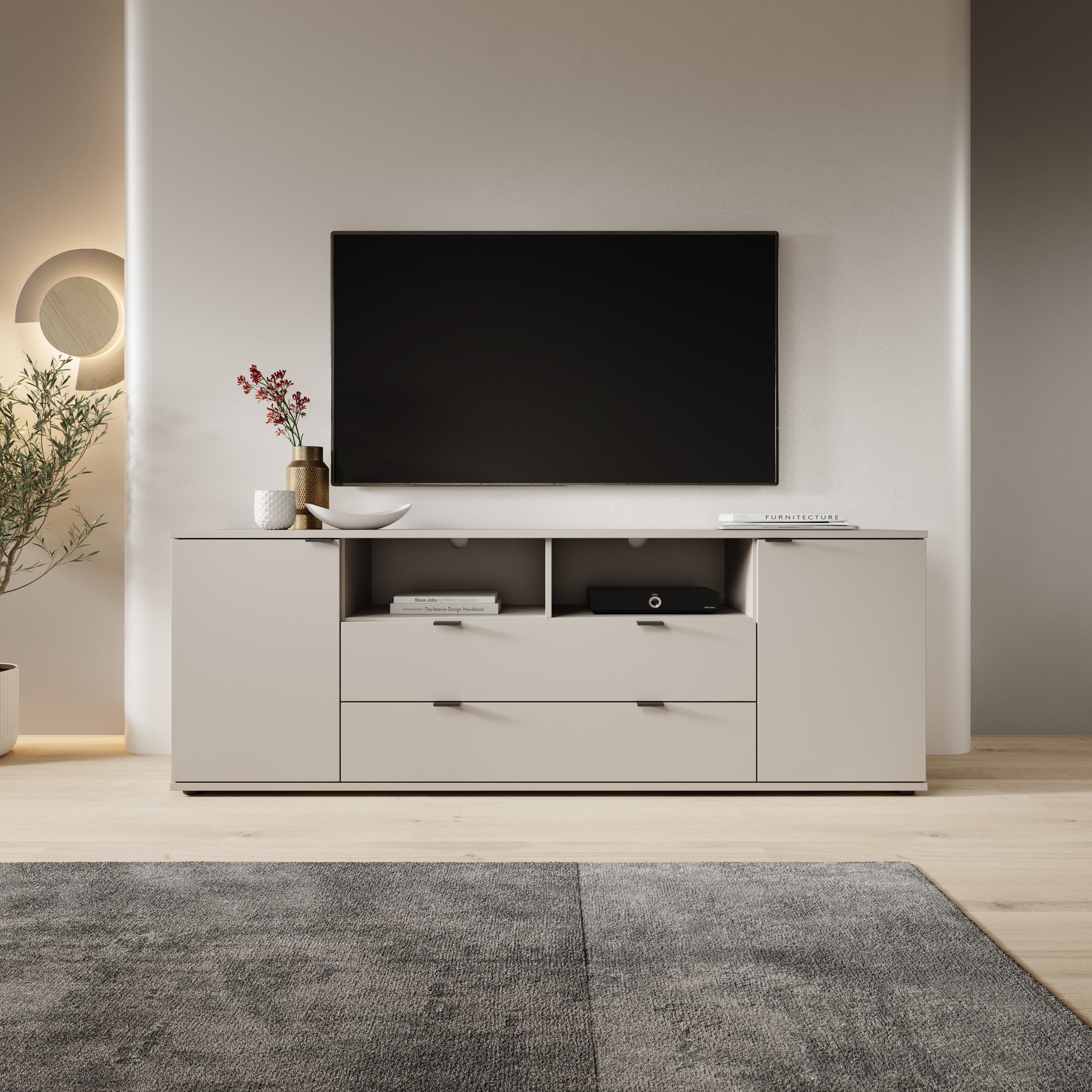 Galeno - TV-Meubel - Beige - 180x41x63 cm