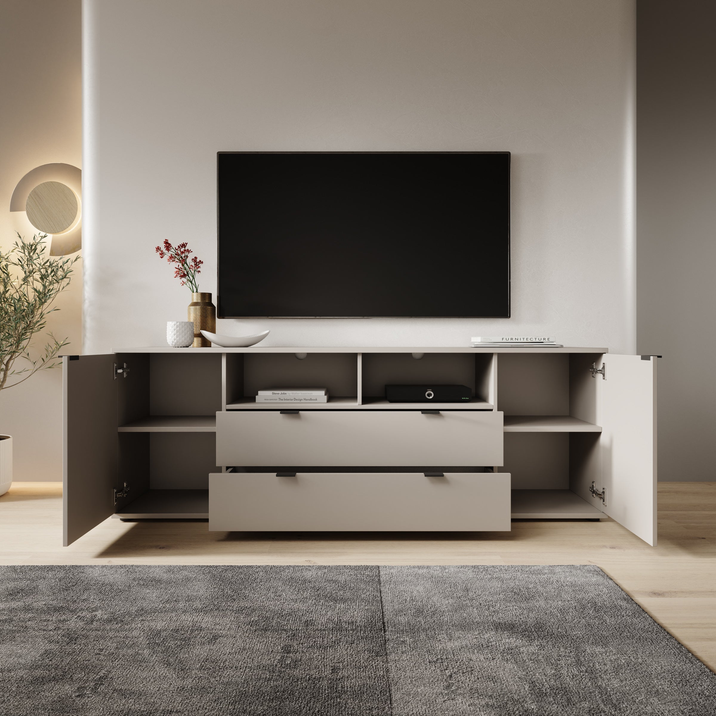 Galeno - TV-Meubel - Beige - 180x41x63 cm