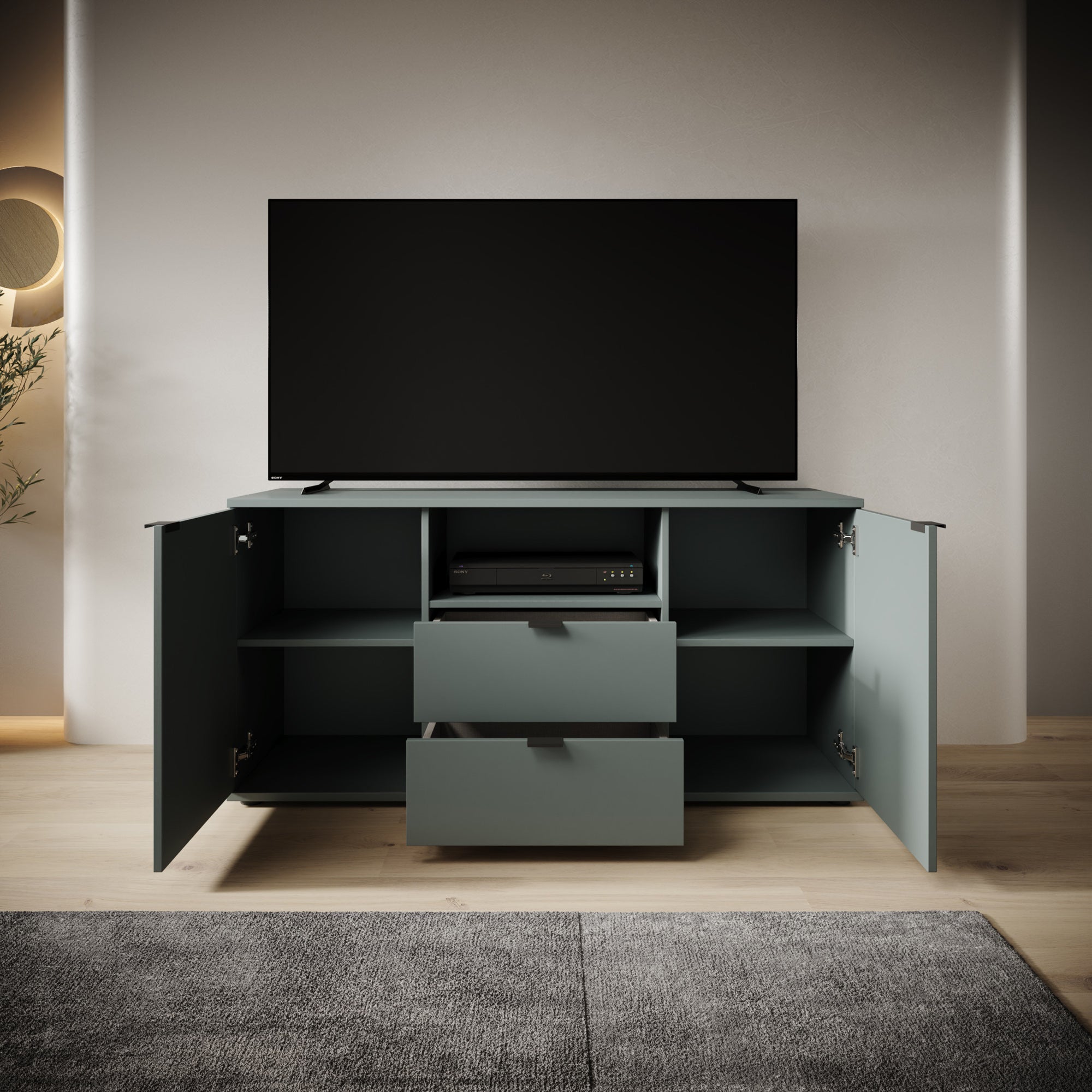 Galeno - TV-Meubel - Groen - 130x41x63 cm