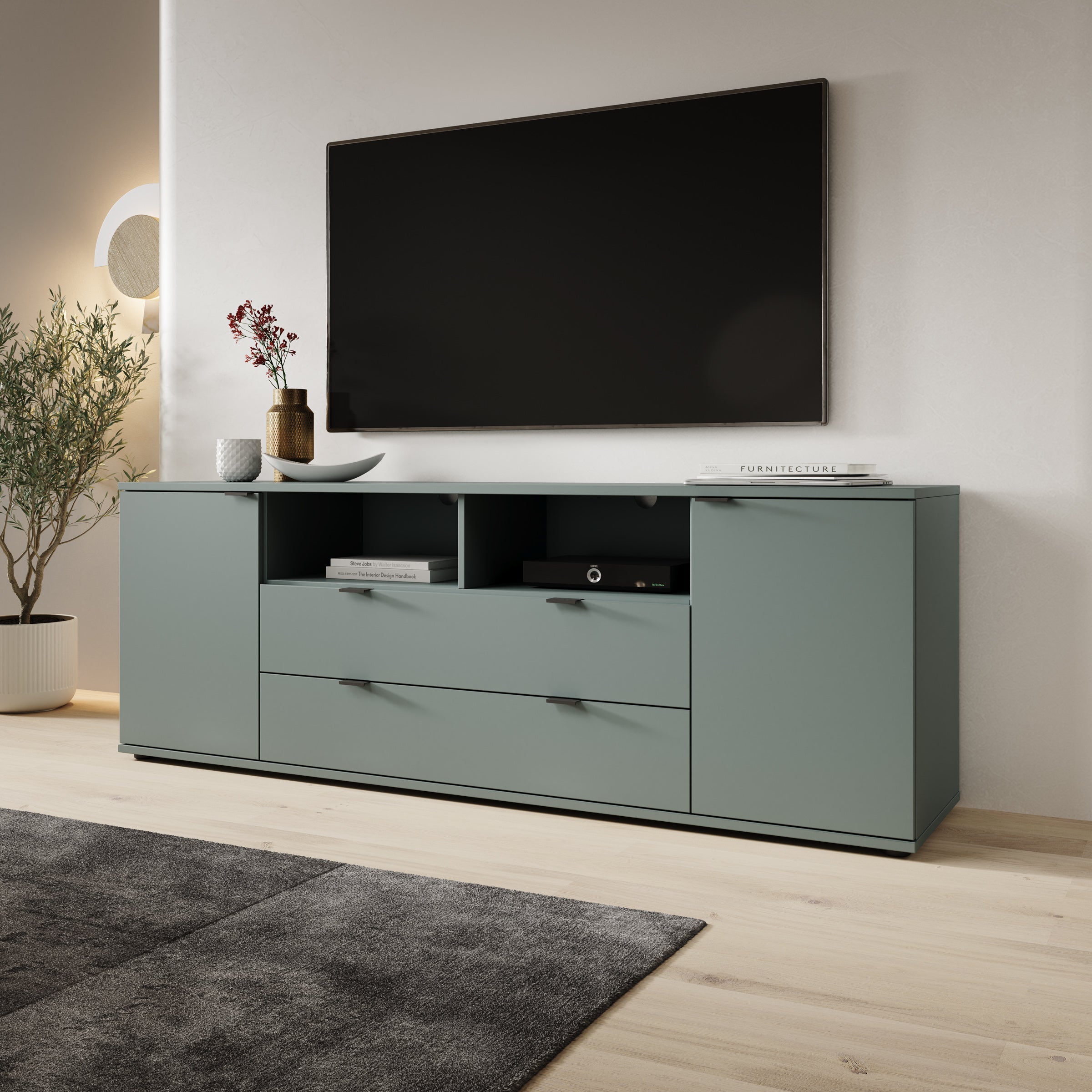 Galeno - TV-Meubel - Groen - 180x41x63 cm