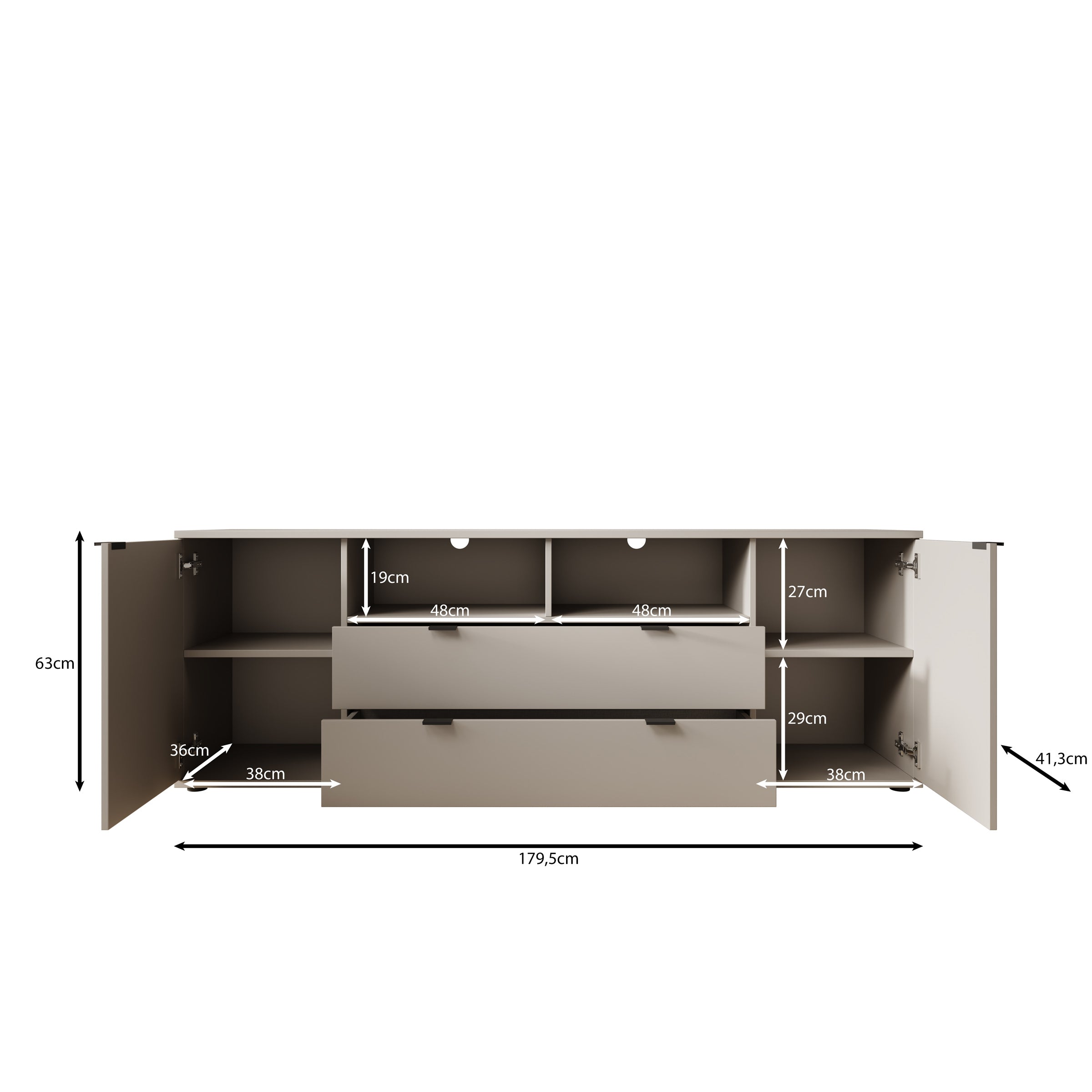 Galeno - TV-Meubel - Groen - 180x41x63 cm