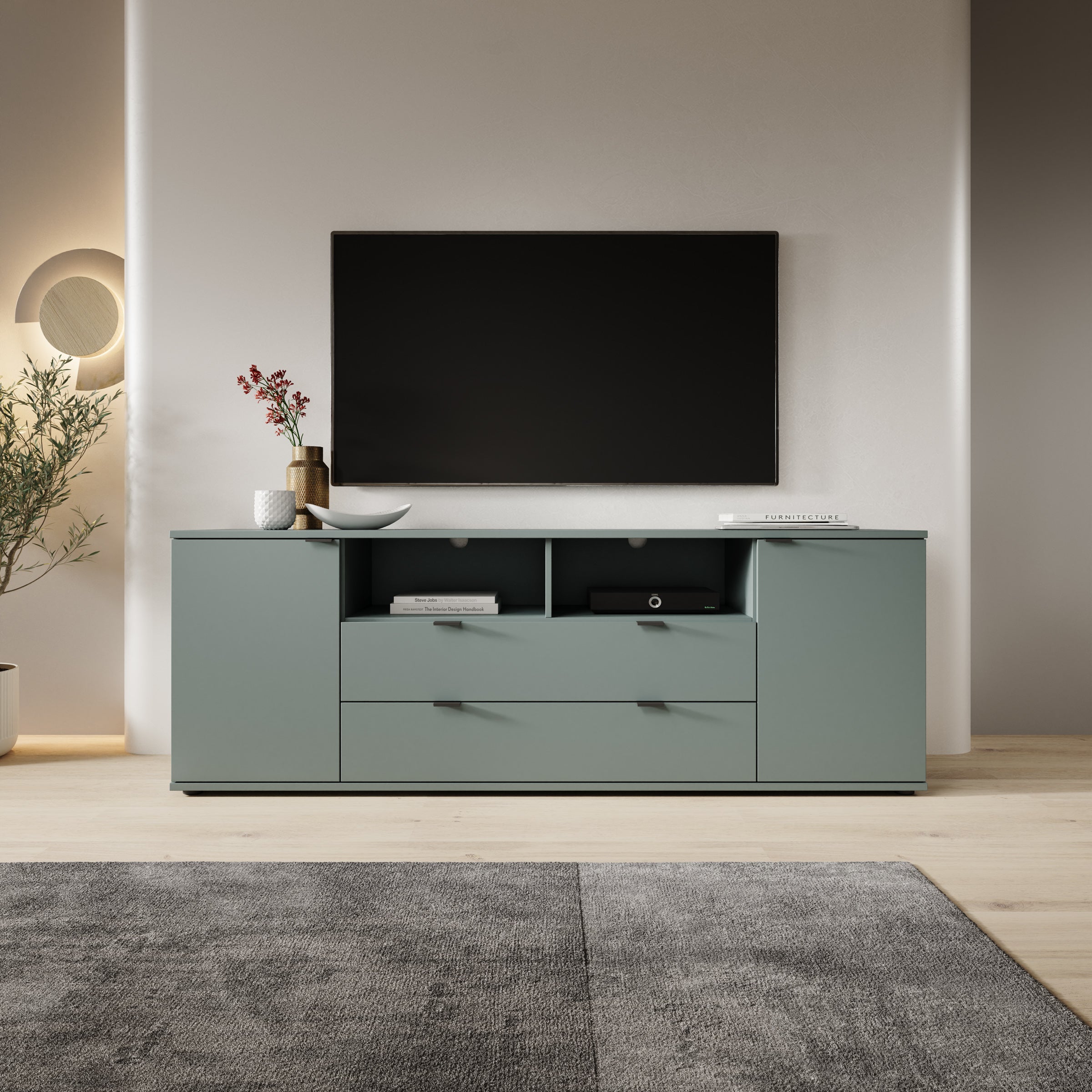 Galeno - TV-Meubel - Groen - 180x41x63 cm
