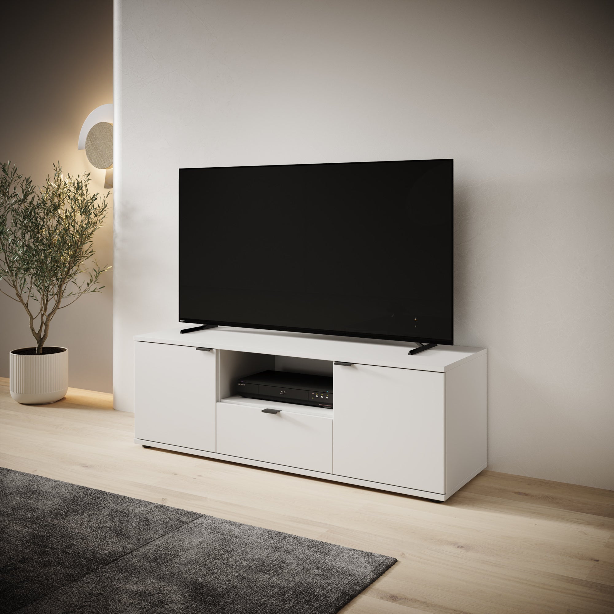 Galeno - TV-Meubel - Wit - 130x41x44 cm