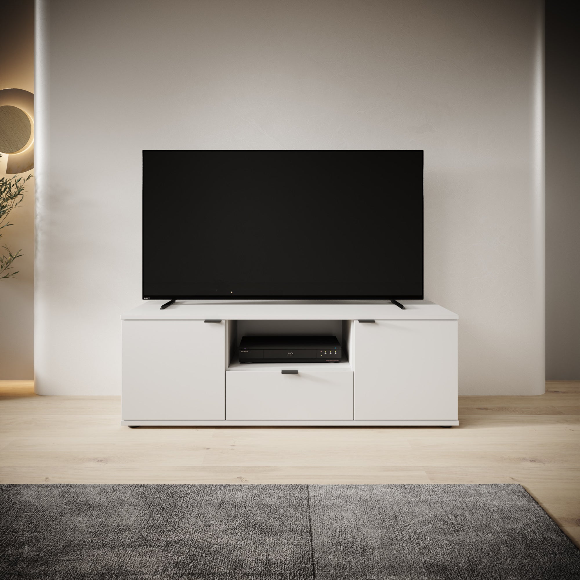 Galeno - TV-Meubel - Wit - 130x41x44 cm