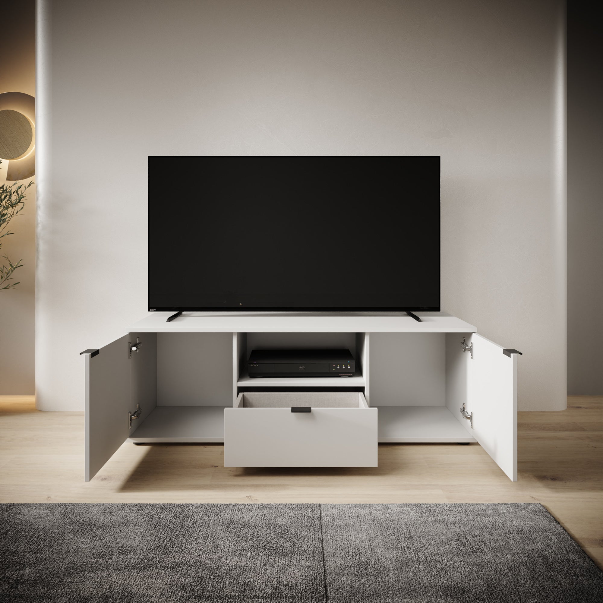 Galeno - TV-Meubel - Wit - 130x41x44 cm
