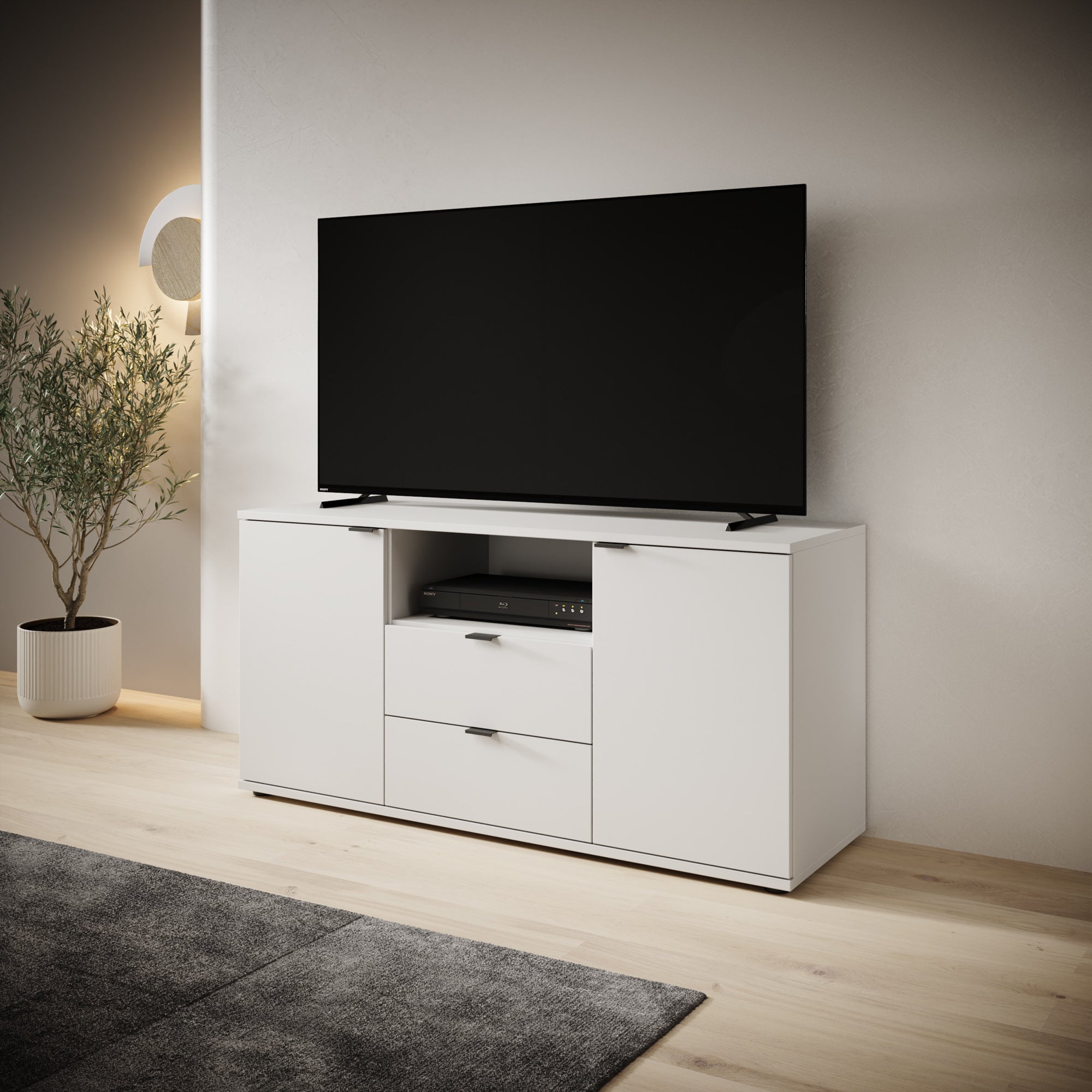 Galeno - TV-Meubel - Lichtgrijs - 130x41x63 cm