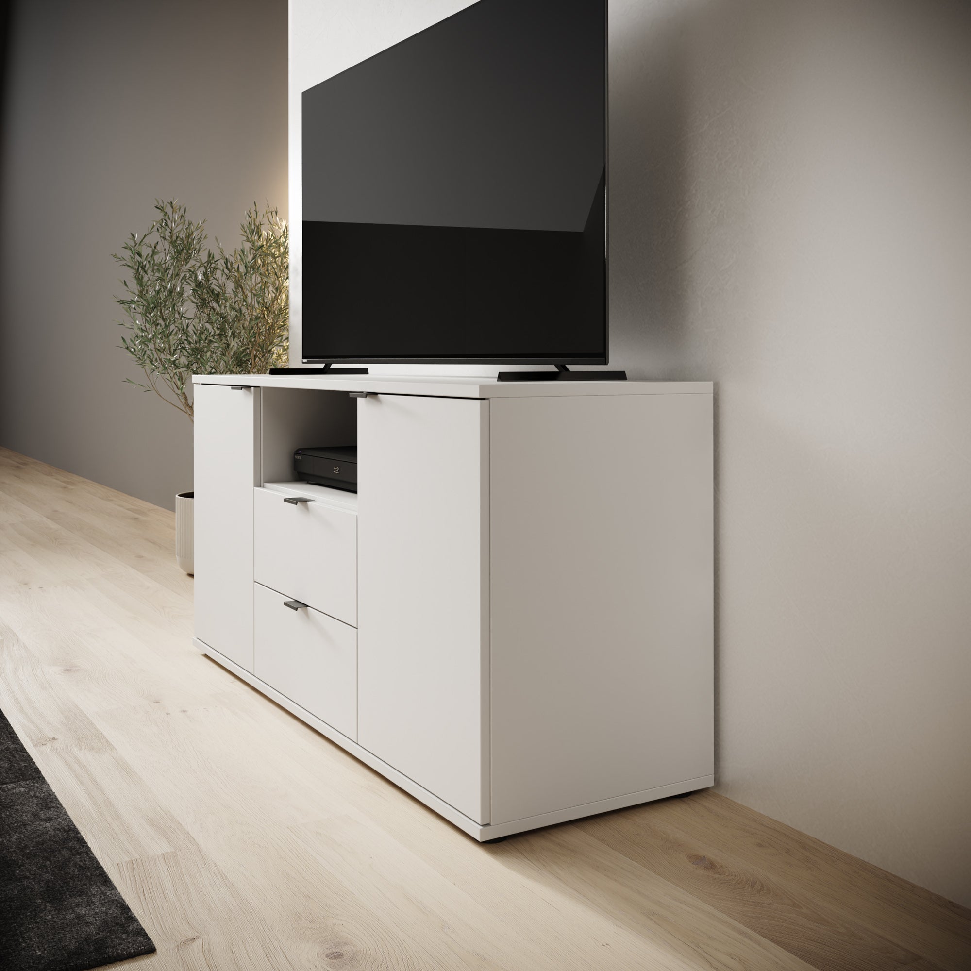 Galeno - TV-Meubel - Lichtgrijs - 130x41x63 cm
