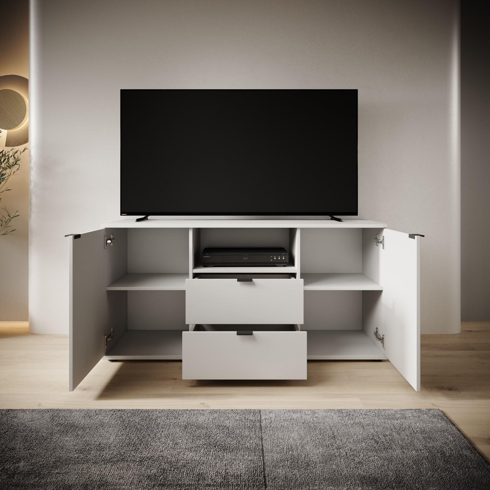 Galeno - TV-Meubel - Lichtgrijs - 130x41x63 cm
