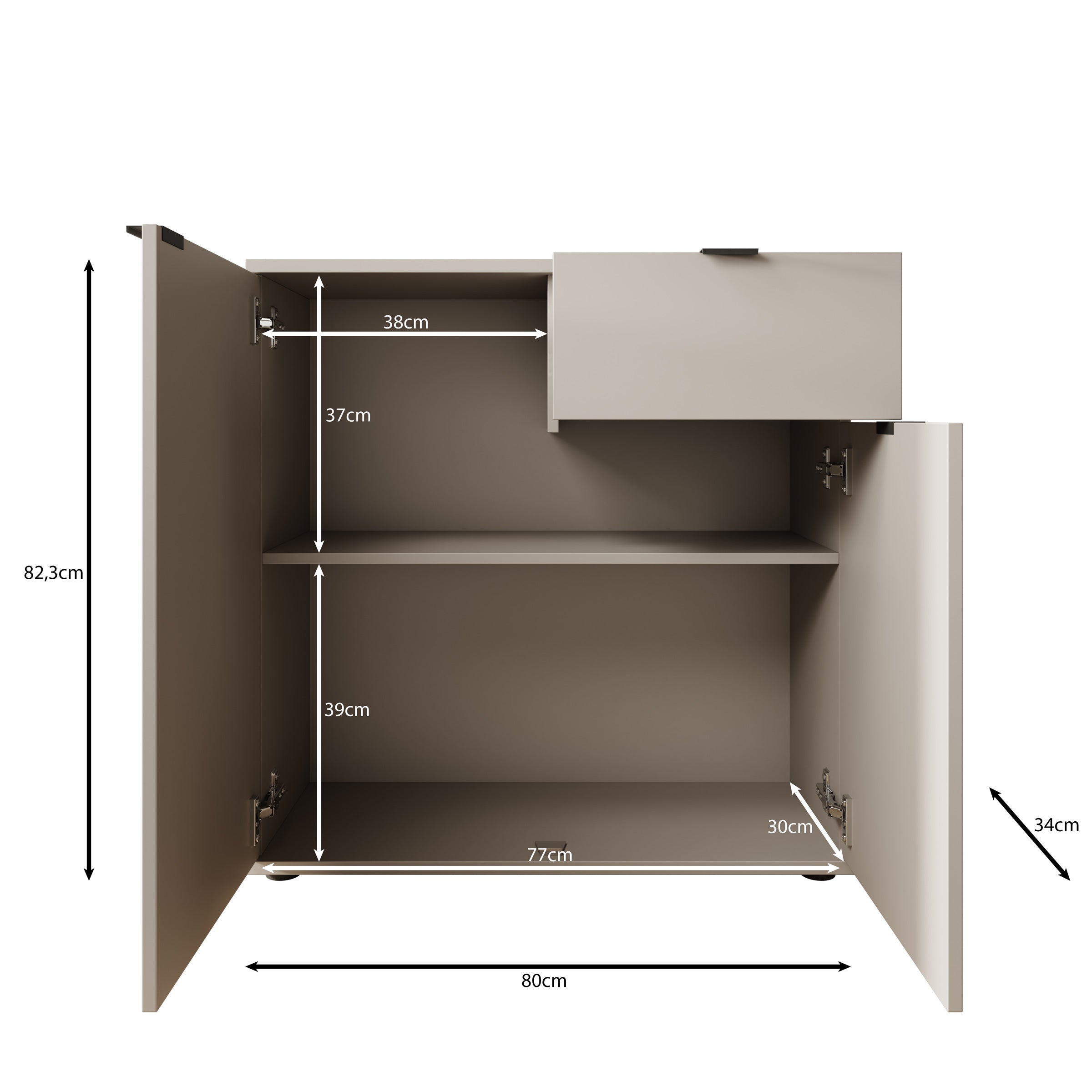 Galeno 2 - Dressoir - Wit - 80x34x82 cm