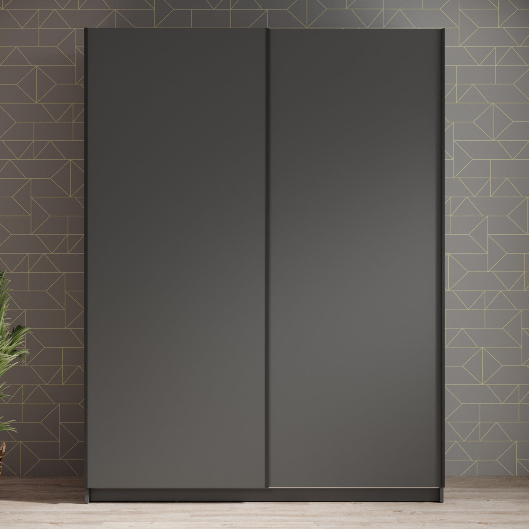 Ganaro - Kledingkast met schuifdeuren - Grijs - 150x62x198 cm