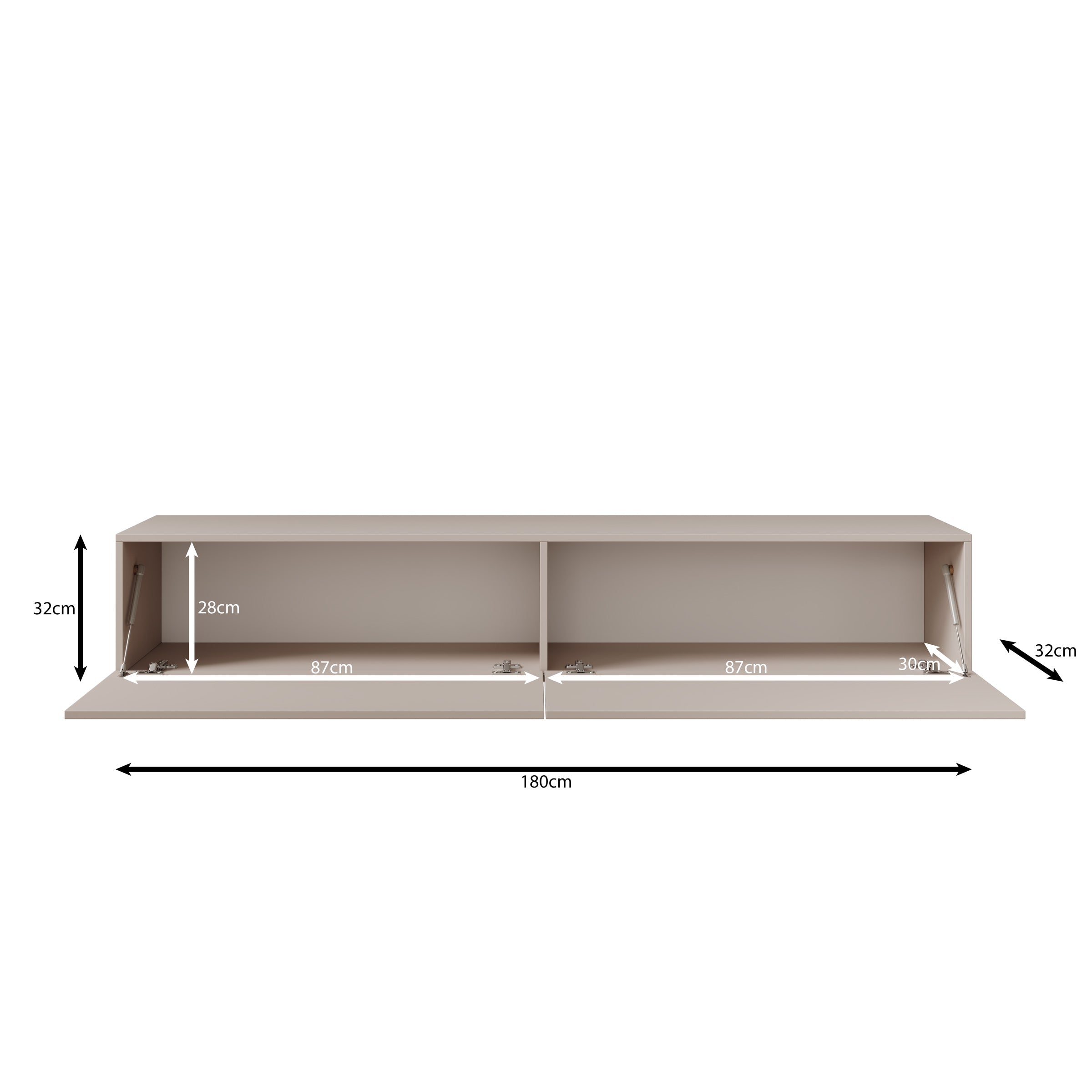 Gelvio - TV-Meubel - Beige - 180x32x32 cm