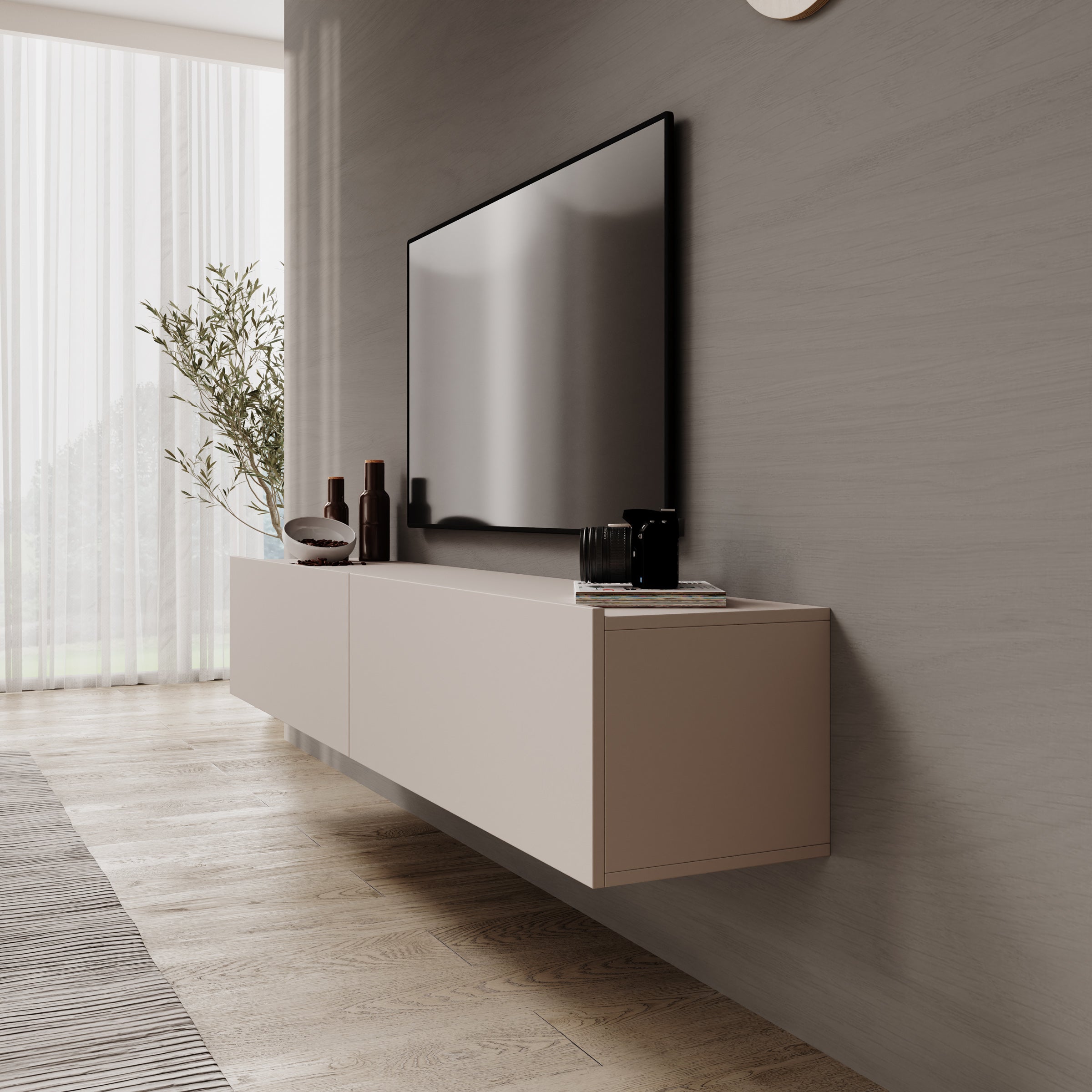 Gelvio - TV-Meubel - Beige - 180x32x32 cm