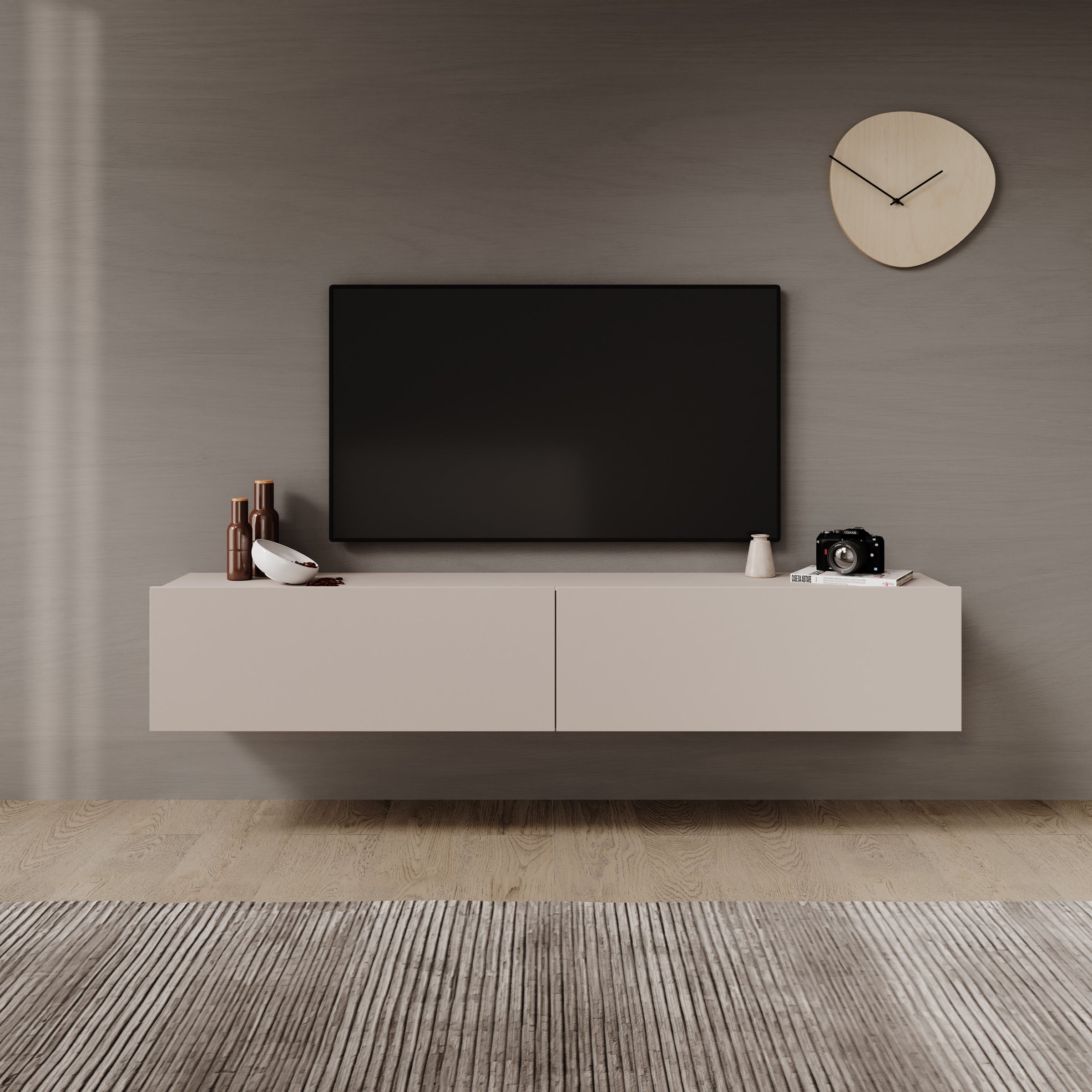 Gelvio - TV-Meubel - Beige - 180x32x32 cm