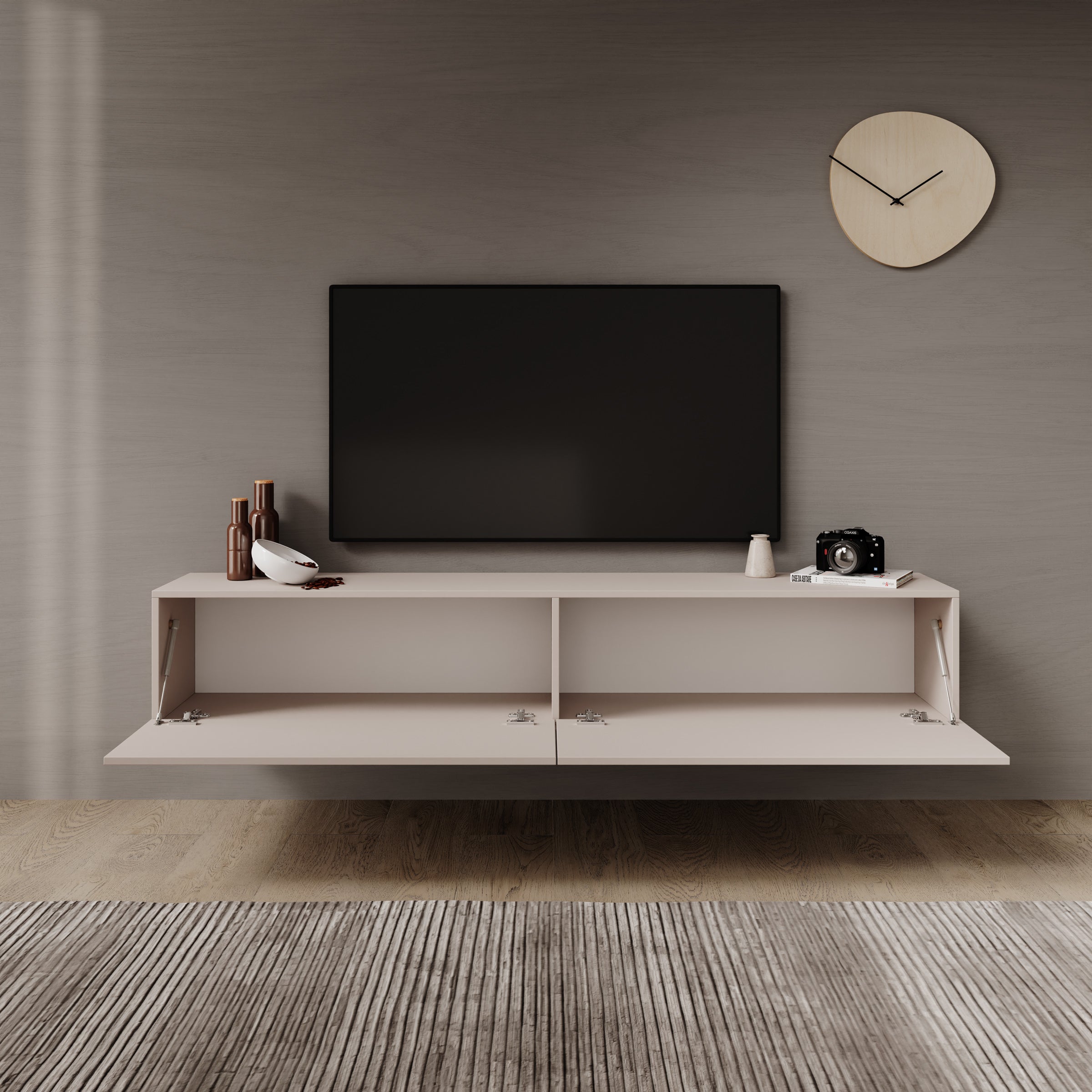 Gelvio - TV-Meubel - Beige - 180x32x32 cm