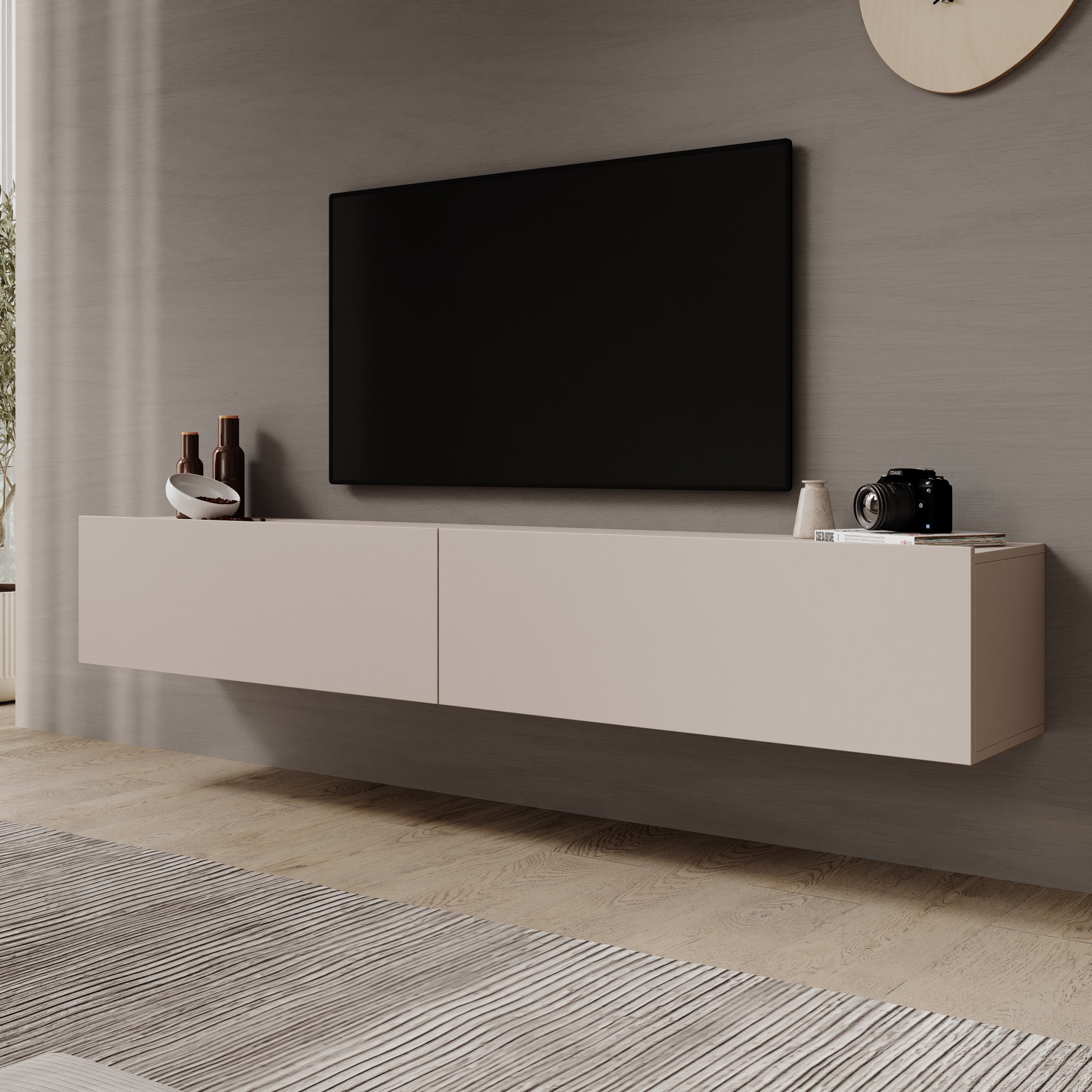 Gelvio - TV-Meubel - Beige - 200x32x32 cm