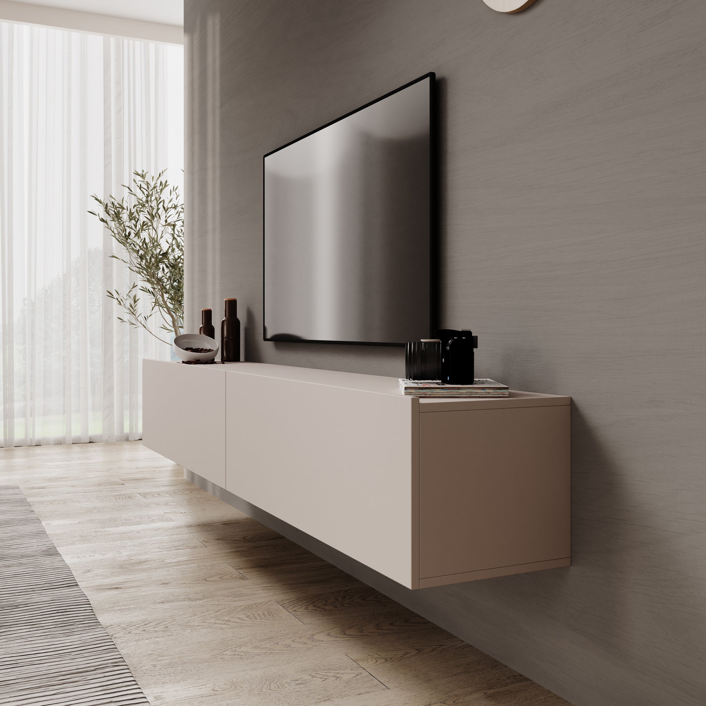 Gelvio - TV-Meubel - Beige - 200x32x32 cm