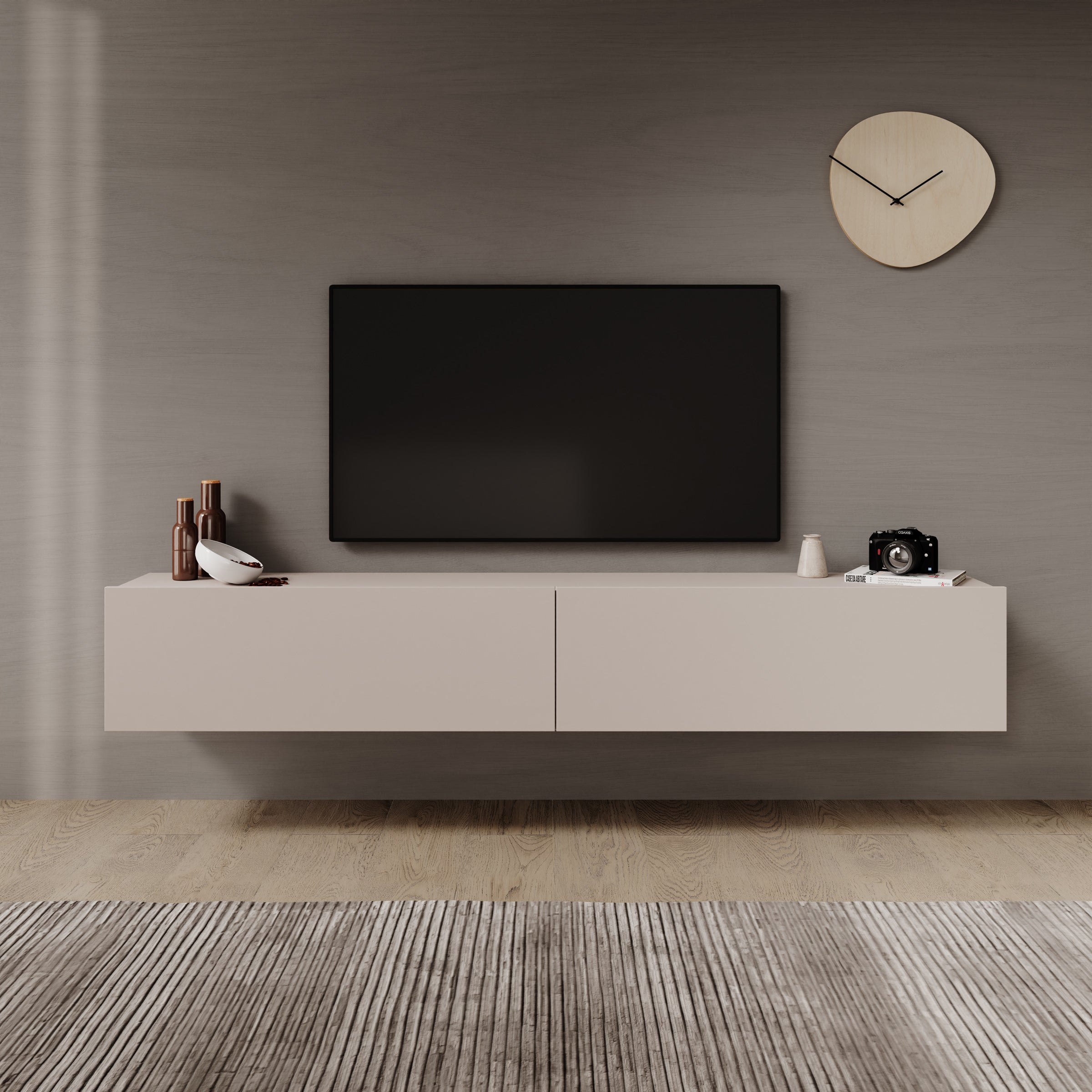 Gelvio - TV-Meubel - Beige - 200x32x32 cm