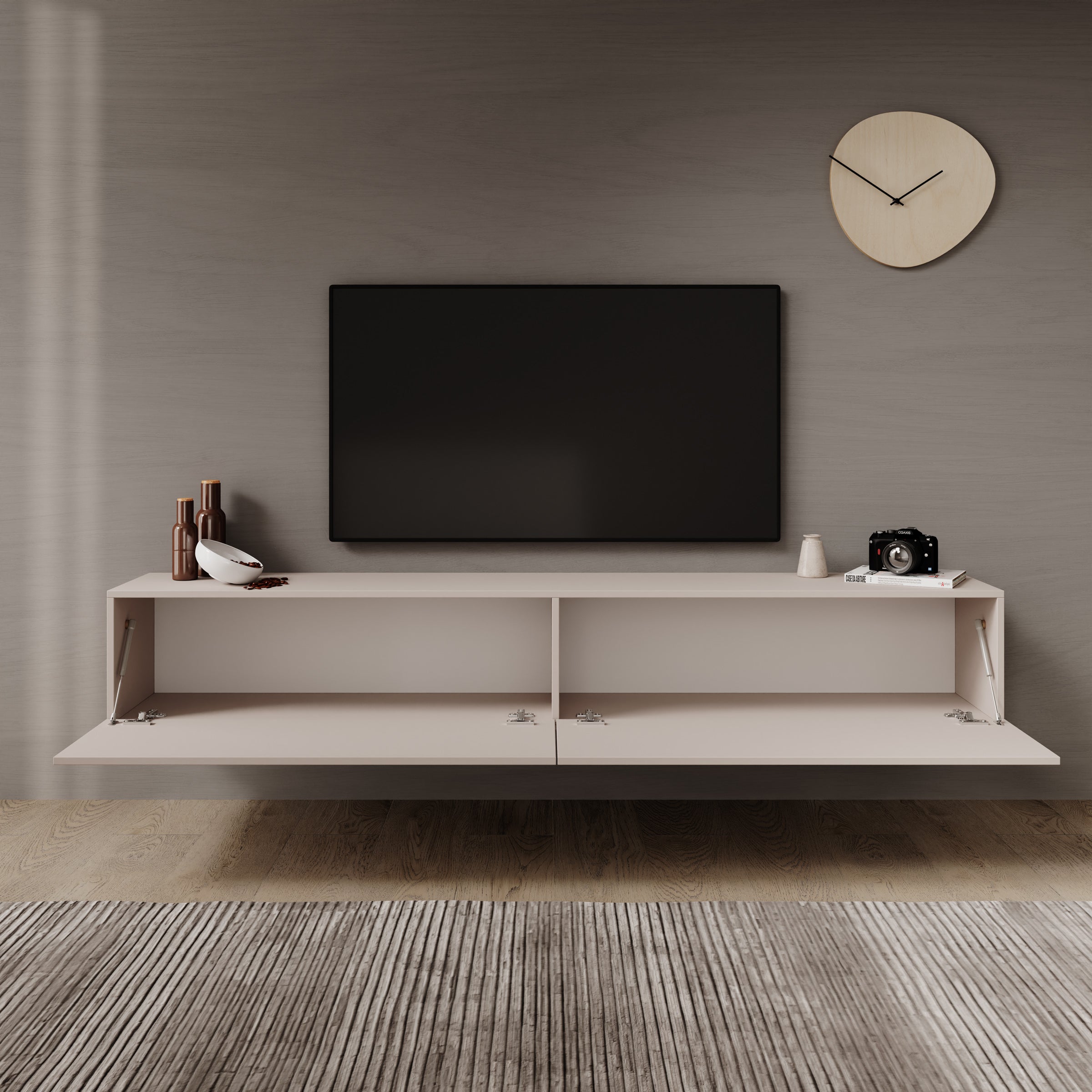 Gelvio - TV-Meubel - Beige - 200x32x32 cm