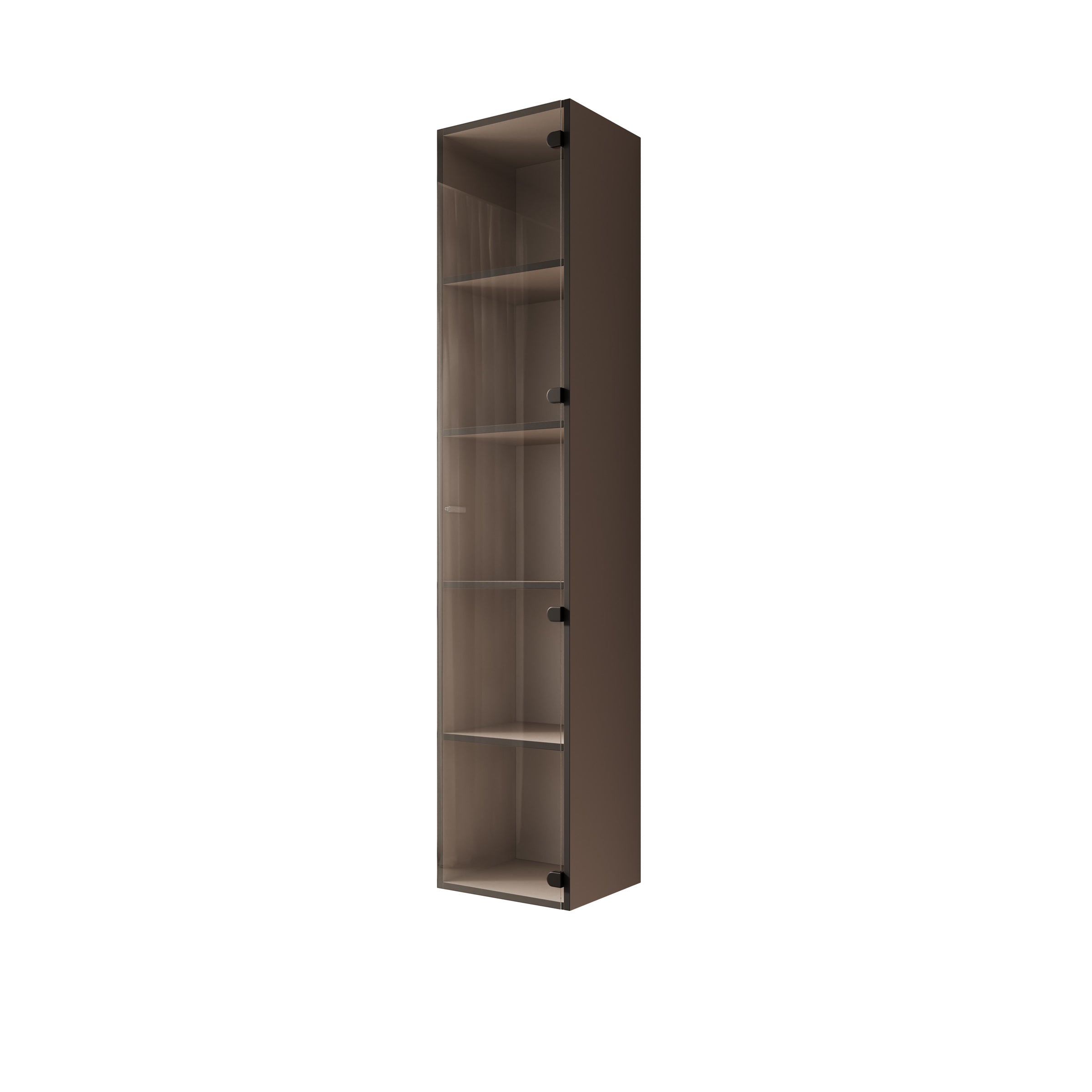 Gelvio - Vitrinekast met glas - Beige - 35x32x168 cm
