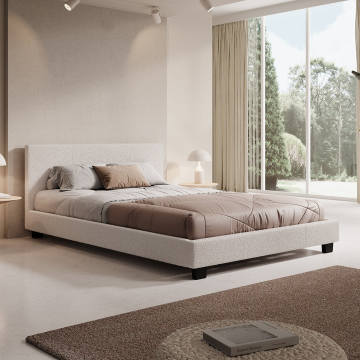 George - Tweepersoonsbed - Teddystof Wit - 140x200x78 cm