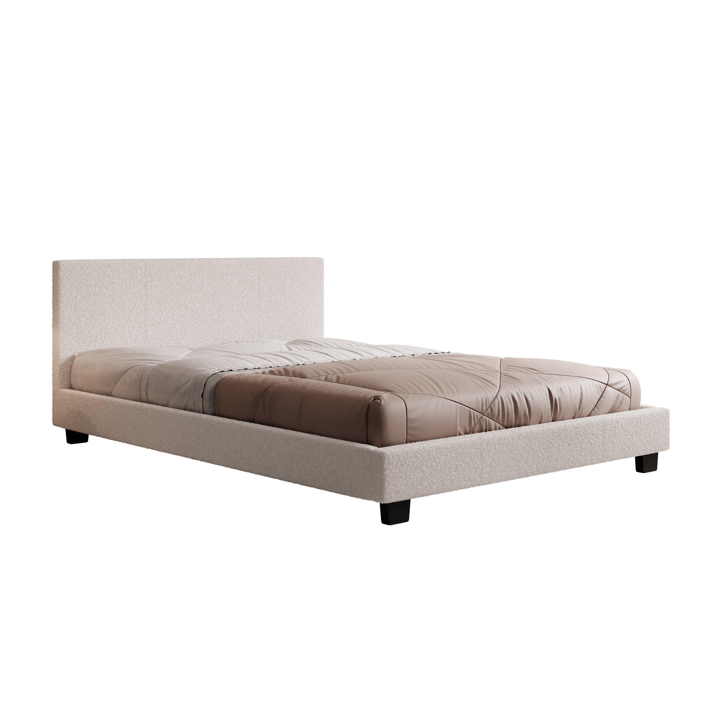George - Tweepersoonsbed - Teddystof Wit - 140x200x78 cm