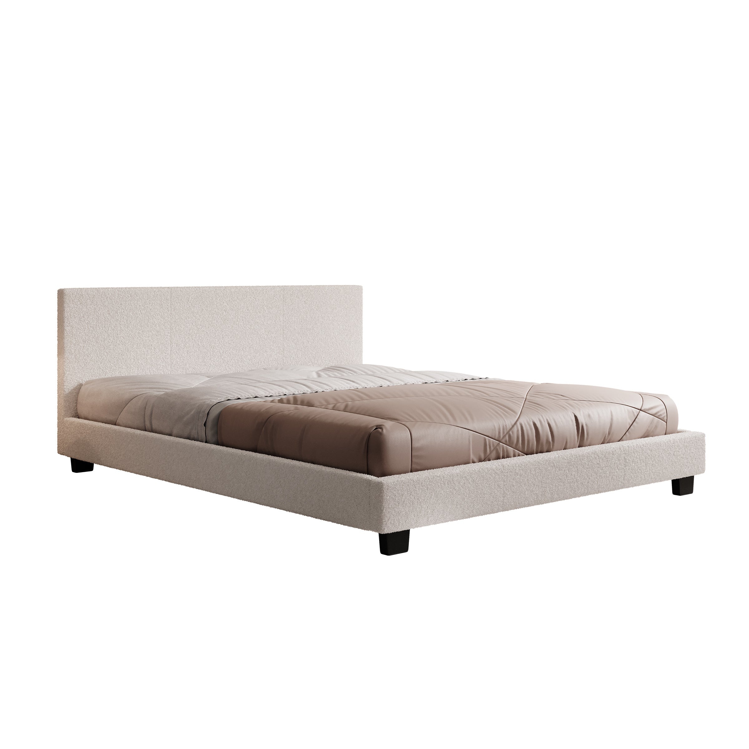 George - Tweepersoonsbed - Teddystof Wit - 160x200x78 cm