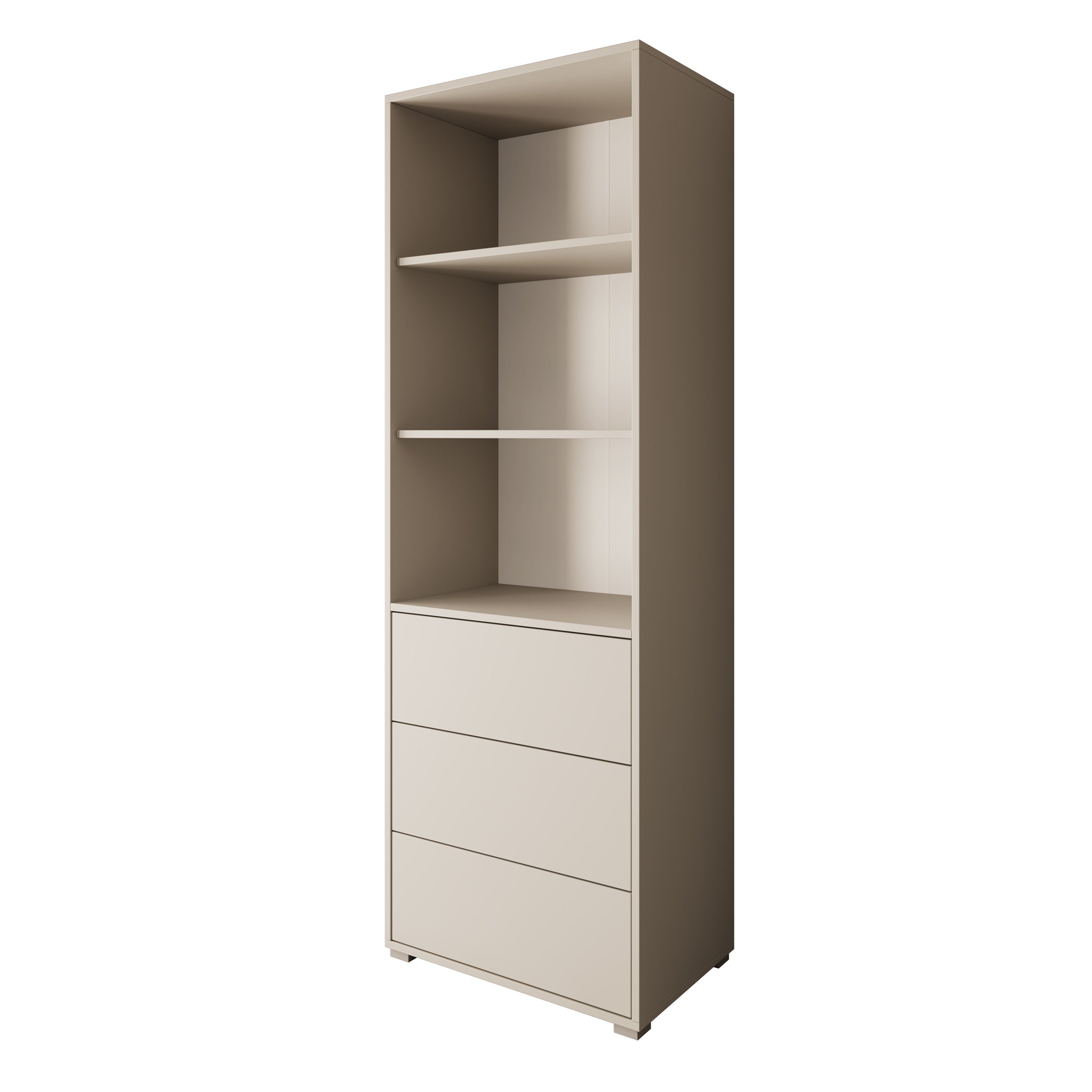 Gideon - Boekenkast - Beige - 60x40x178 cm