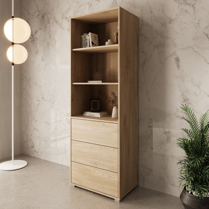 Gideon - Boekenkast - Eikenpatroon - 60x40x178 cm