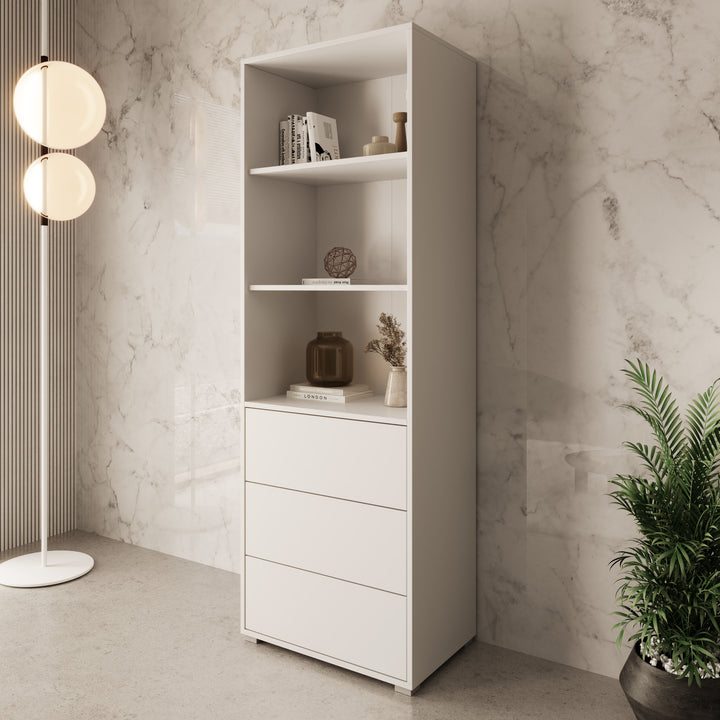 Gideon - Boekenkast - Wit - 60x40x178 cm