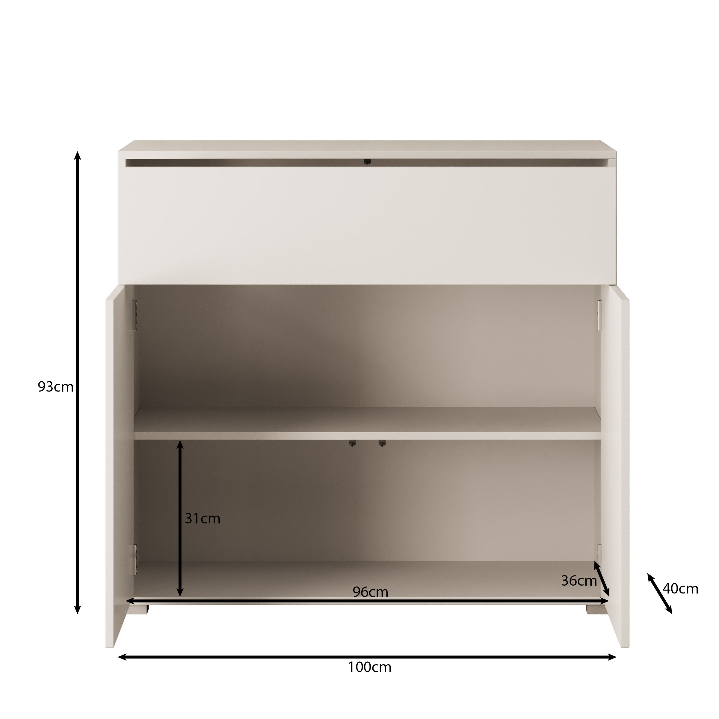 Gideon - Dressoir - Beige - 100x40x93 cm