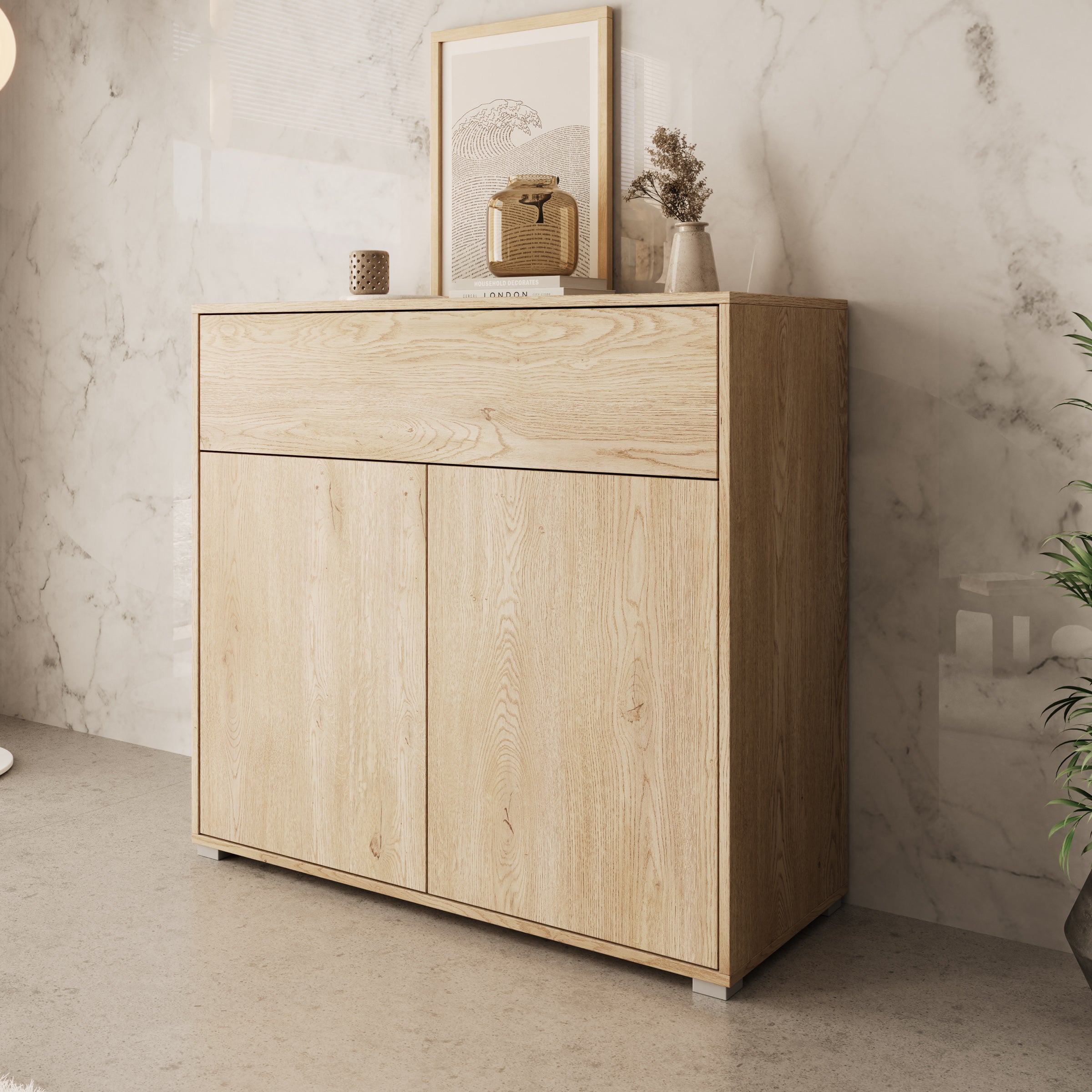 Gideon - Dressoir - Eikenpatroon - 100x40x93 cm