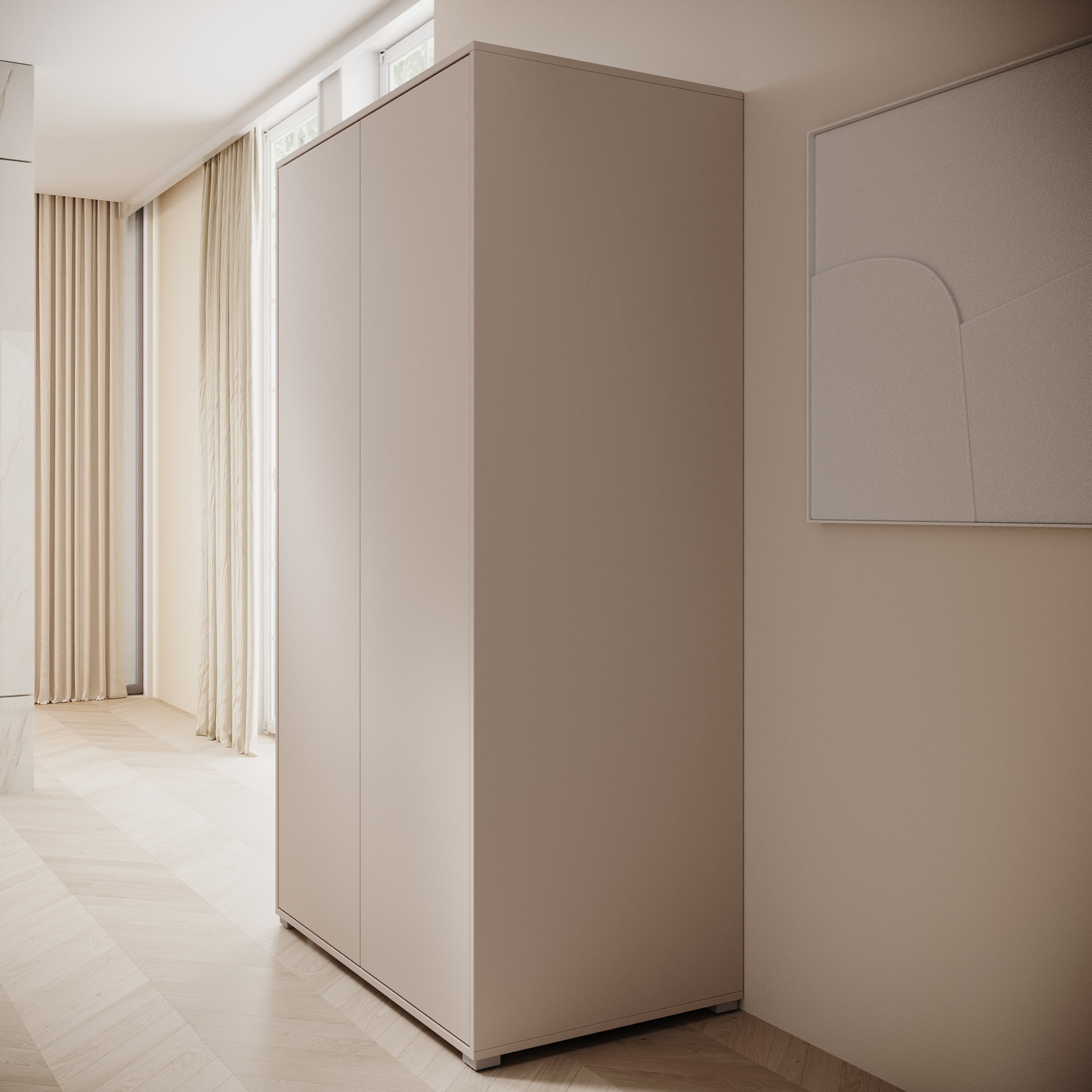 Gideon - Kledingkast 2-deurs - Beige - 100x59x178 cm