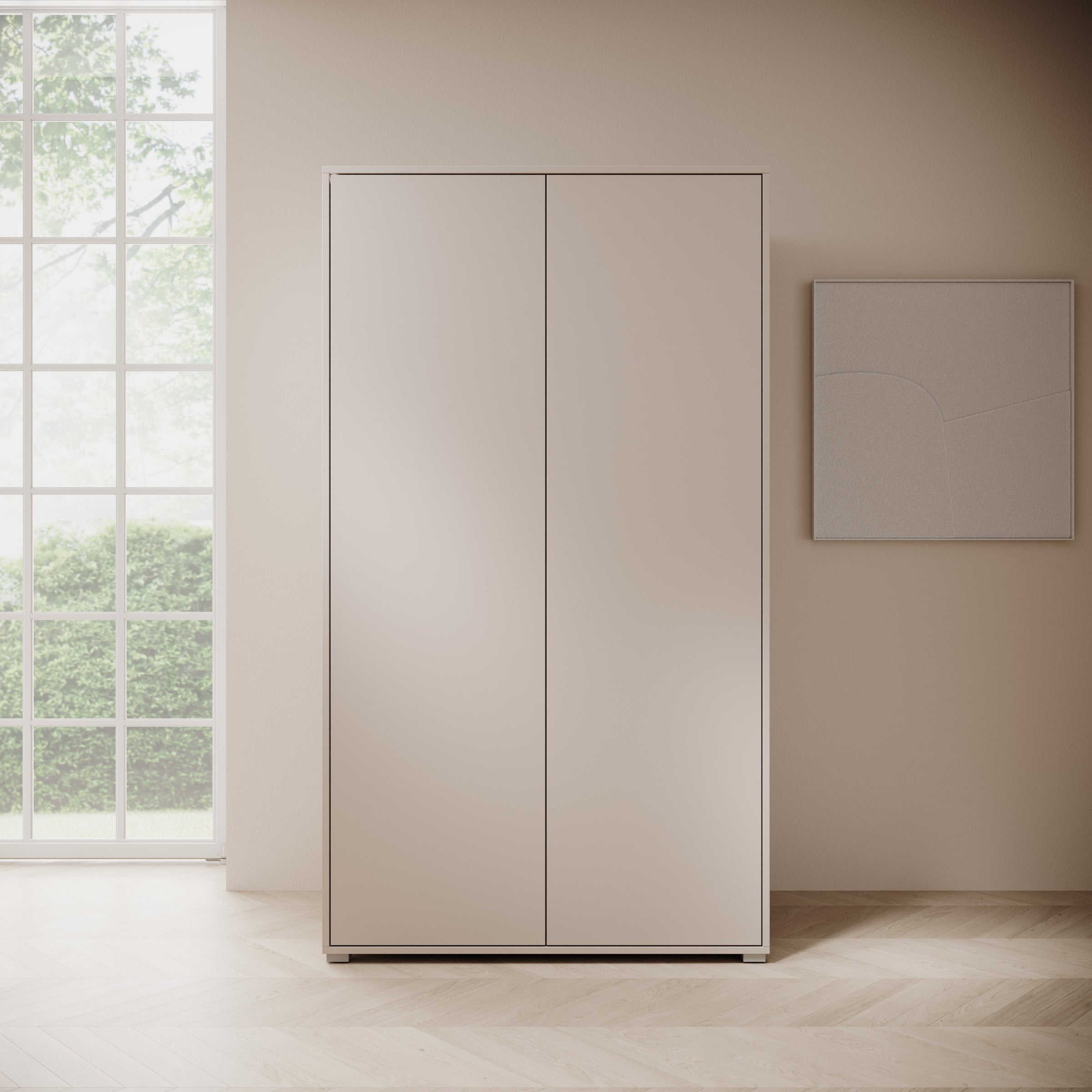 Gideon - Kledingkast 2-deurs - Beige - 100x59x178 cm