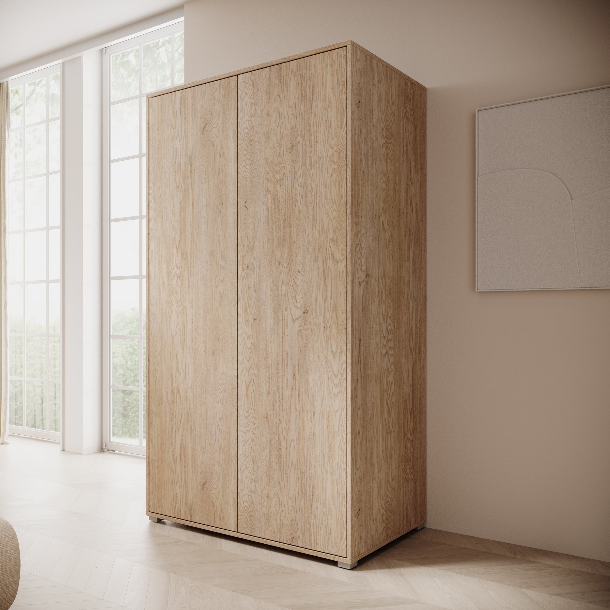 Gideon - Kledingkast 2-deurs - Eikenpatroon - 100x59x178 cm