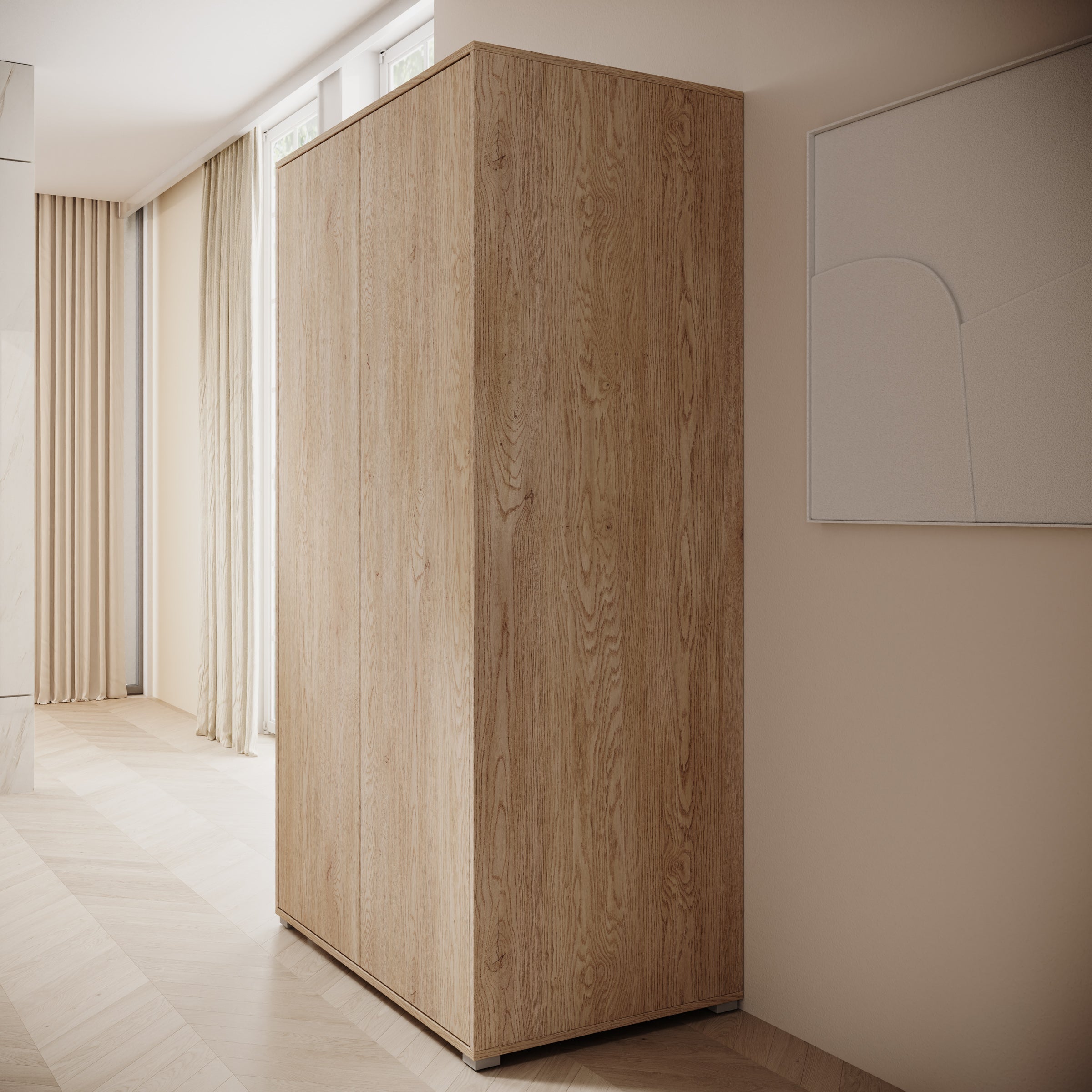 Gideon - Kledingkast 2-deurs - Eikenpatroon - 100x59x178 cm