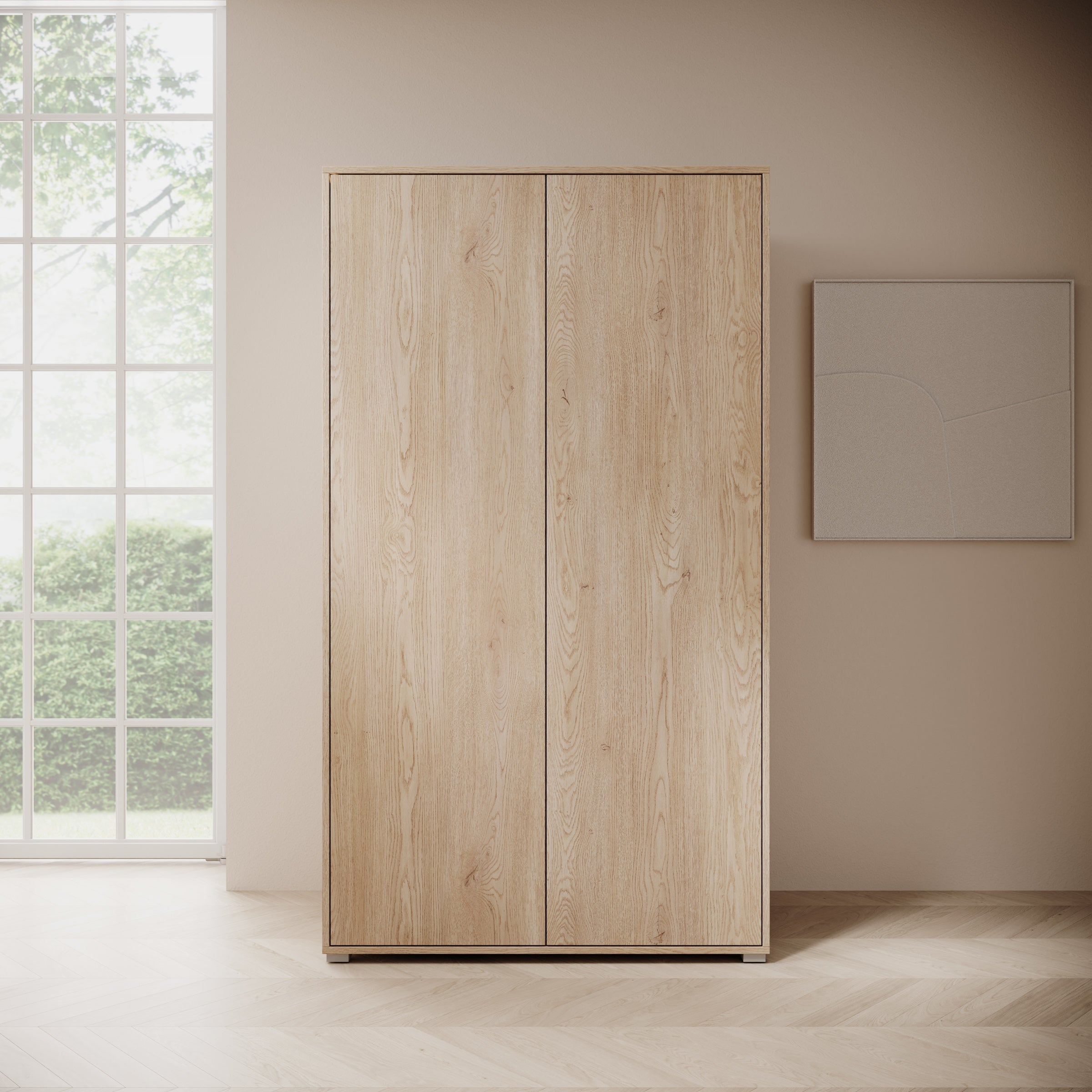 Gideon - Kledingkast 2-deurs - Eikenpatroon - 100x59x178 cm