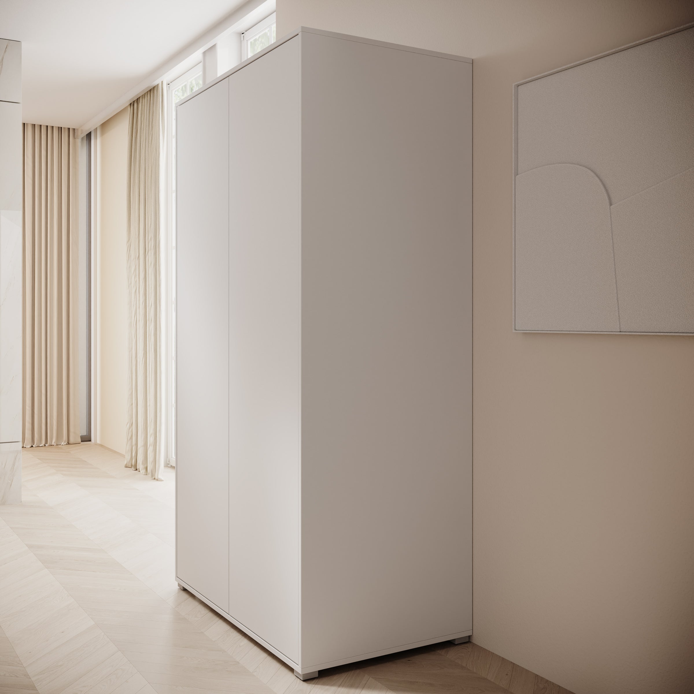 Gideon - Kledingkast 2-deurs - Wit - 100x59x178 cm