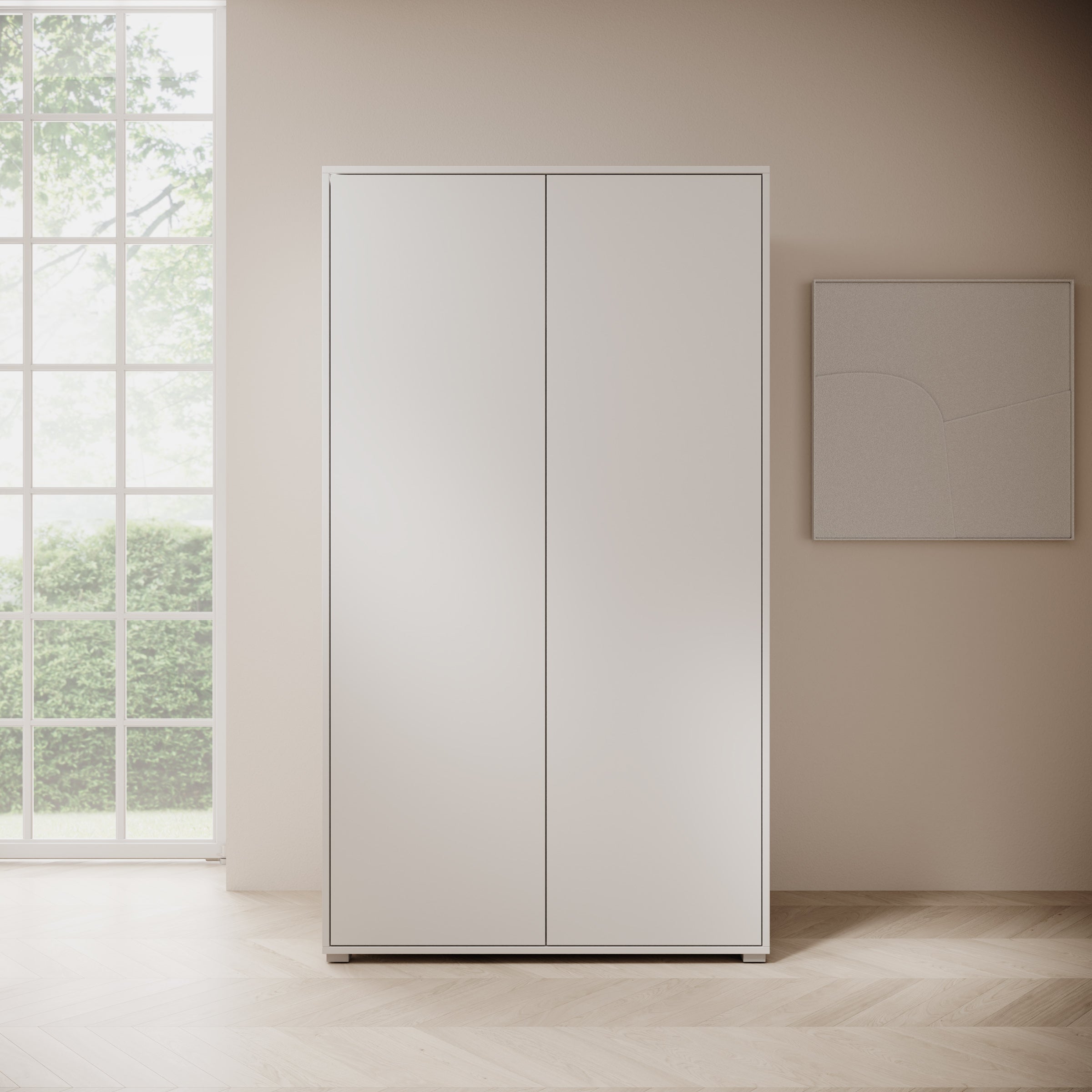 Gideon - Kledingkast 2-deurs - Wit - 100x59x178 cm