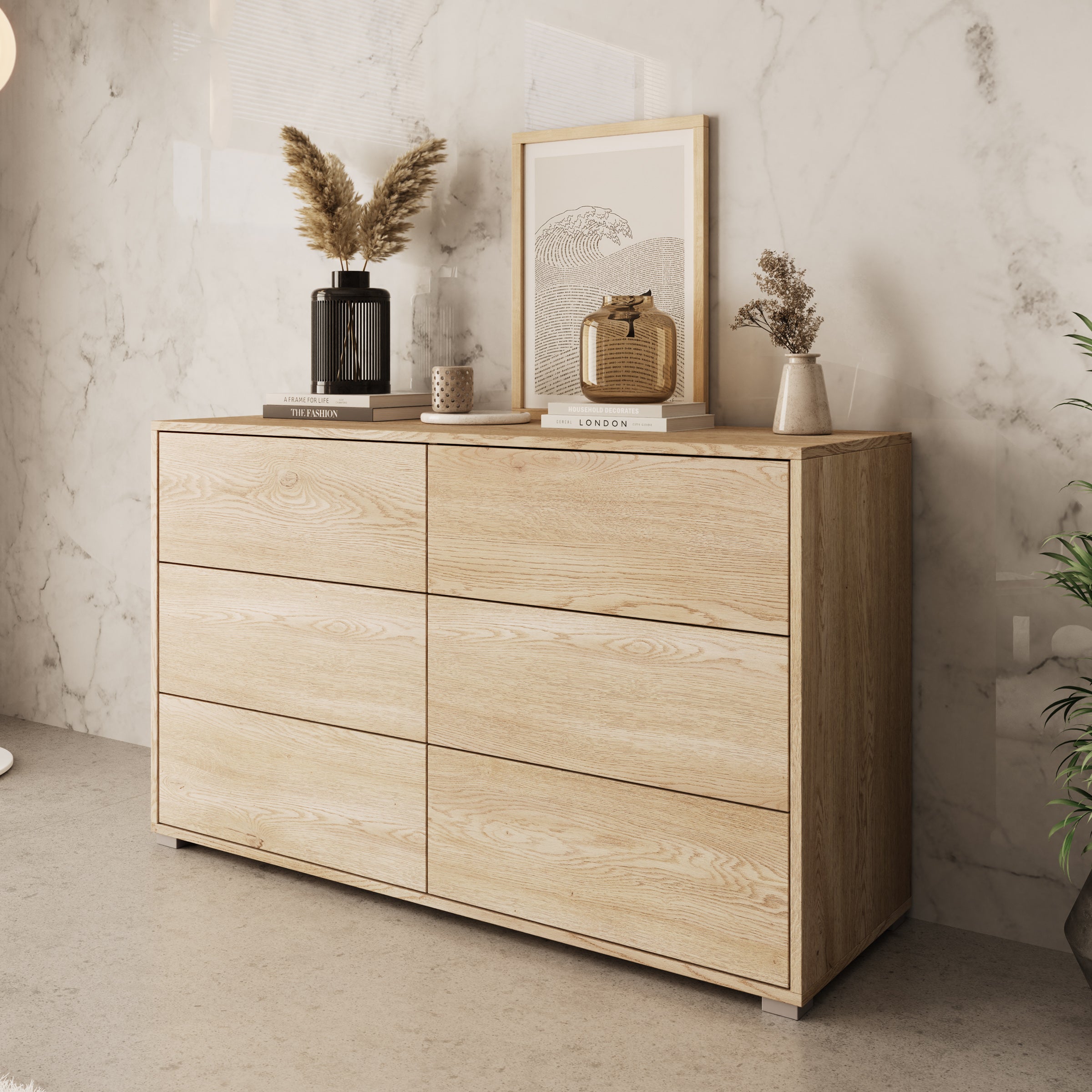 Gideon - Ladekast - Eikenpatroon - 120x41x73