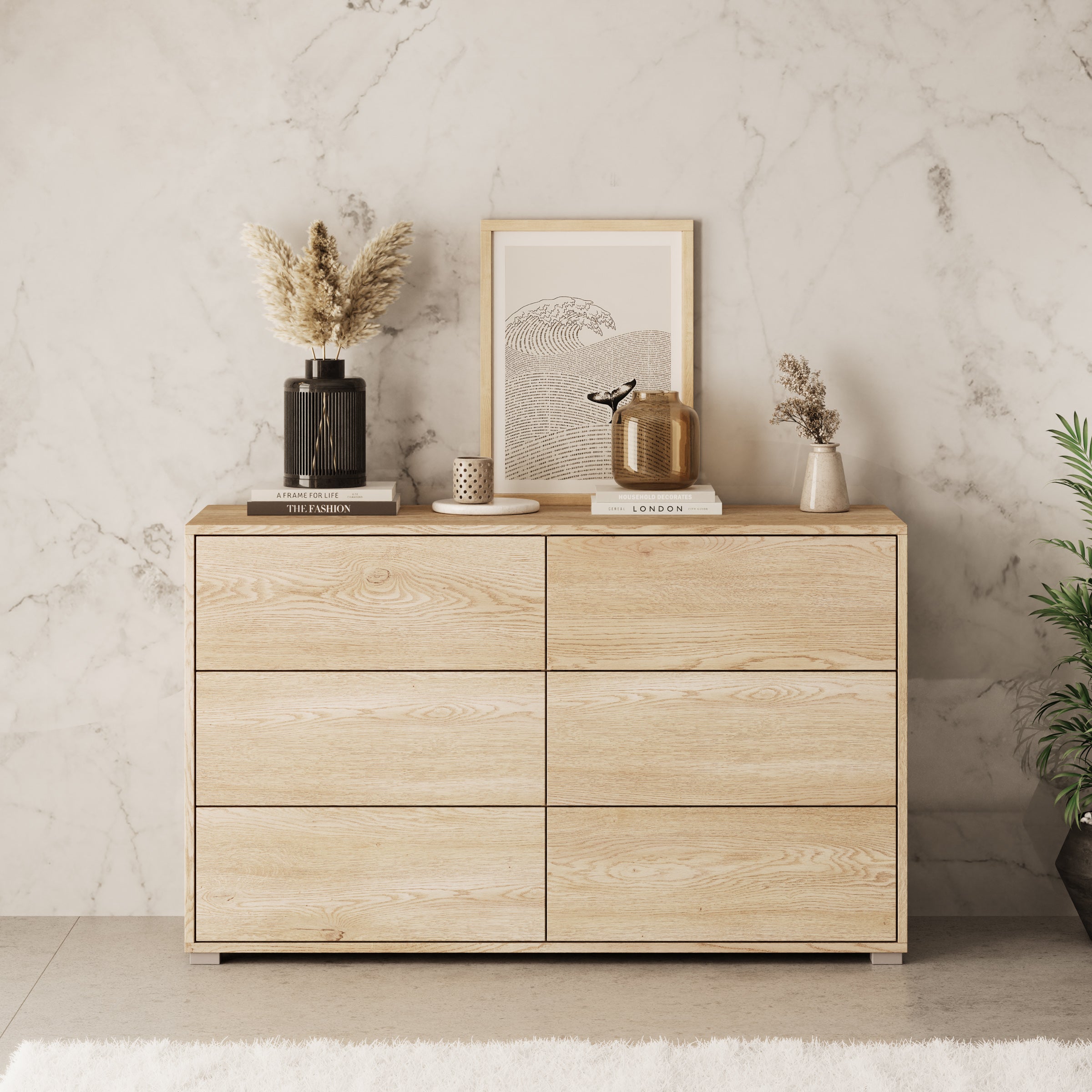 Gideon - Ladekast - Eikenpatroon - 120x41x73