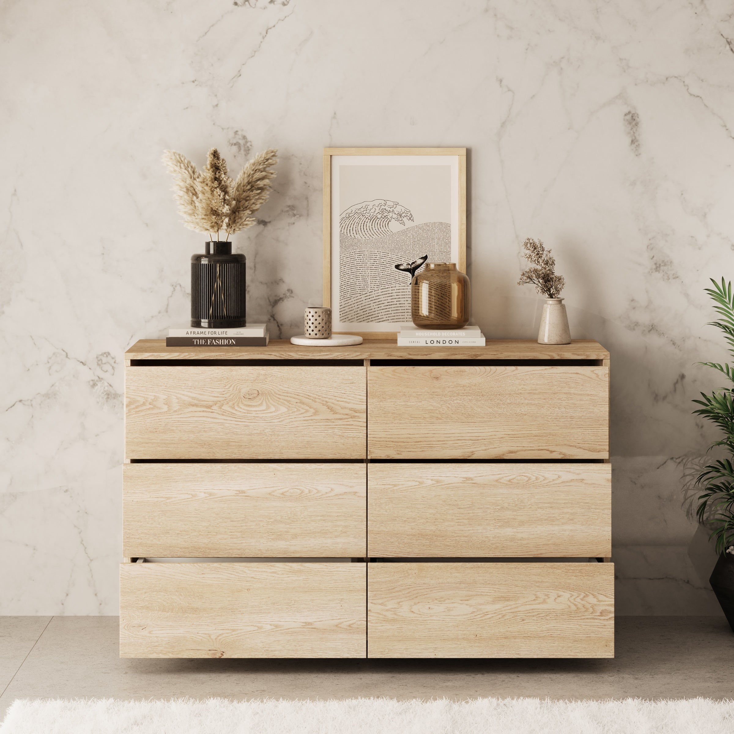 Gideon - Ladekast - Eikenpatroon - 120x41x73