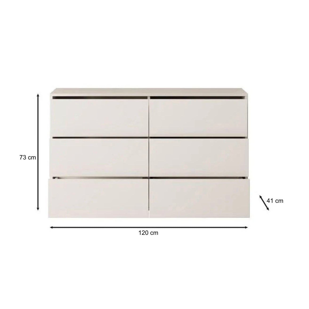 Gideon - Ladekast - Wit - 120x41x73 cm