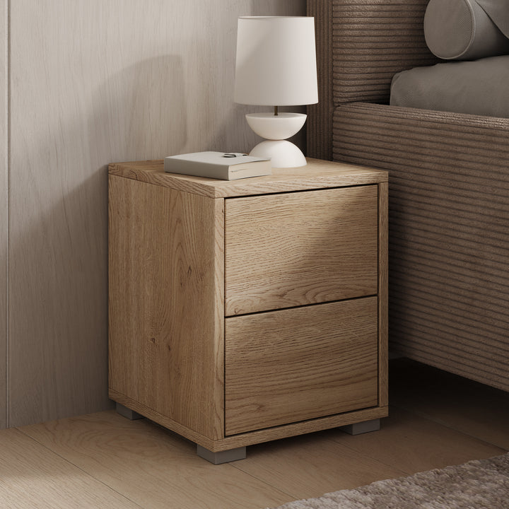 Gideon - Nachtkastje - Eikenpatroon - 30x31x38 cm