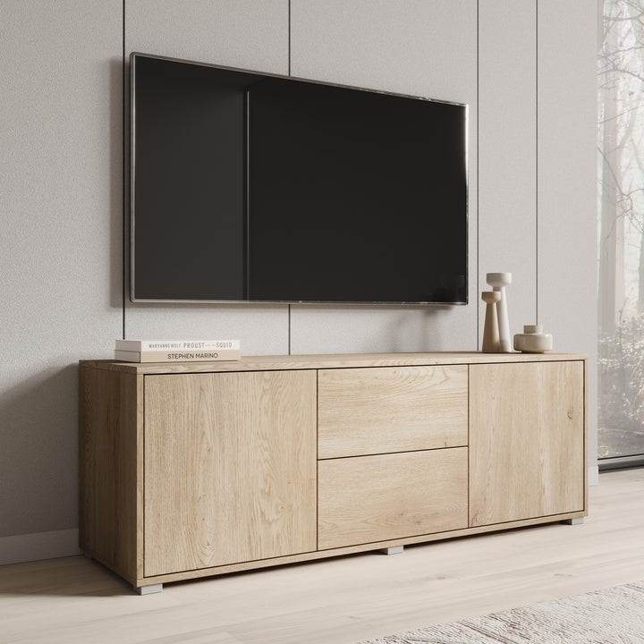 Gideon - TV-Meubel - Eikenpatroon - 141x41x50 cm