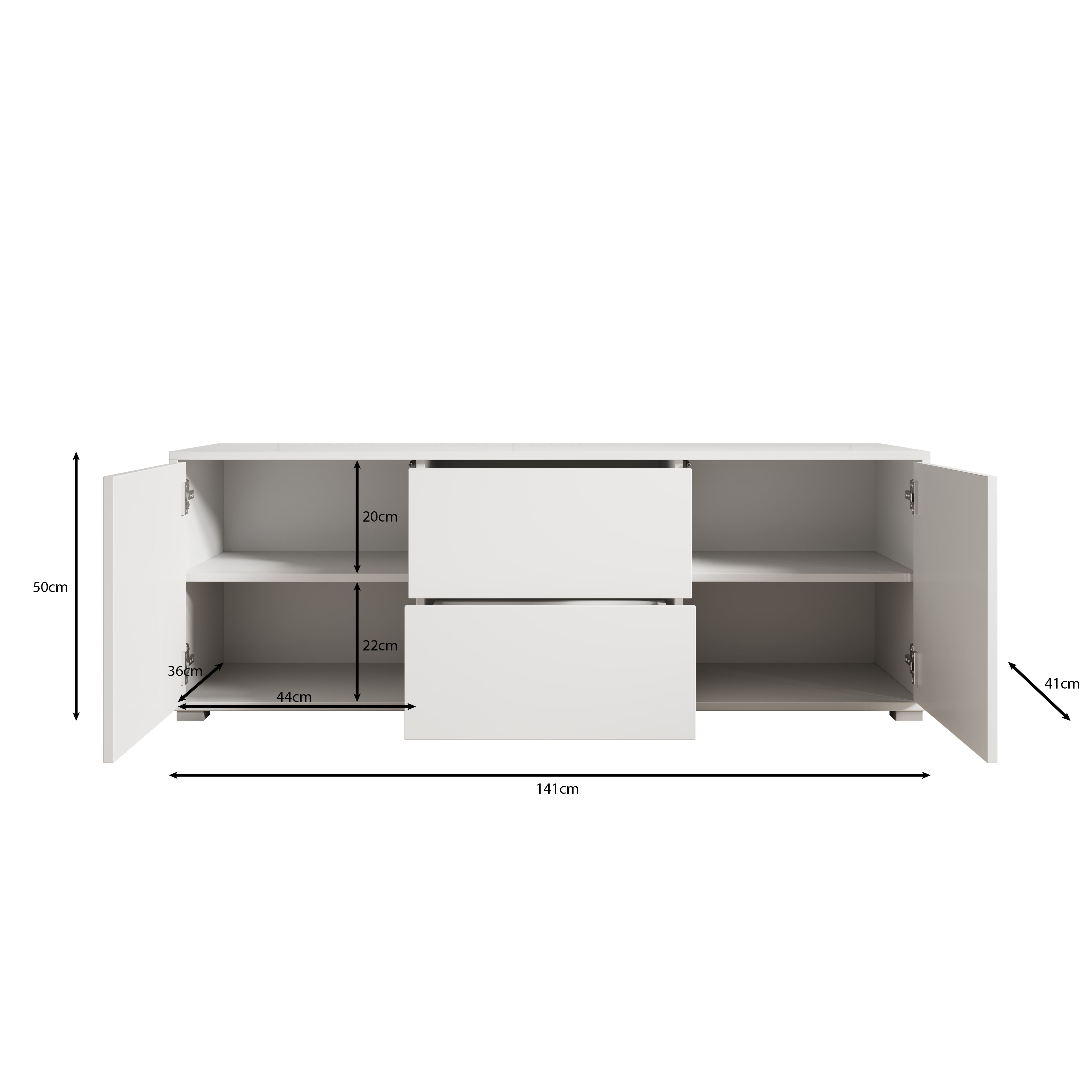 Gideon - TV-Meubel - Eikenpatroon - 141x41x50 cm