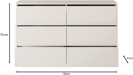 Gideon - Ladekast - Beige - 120x41x73 cm