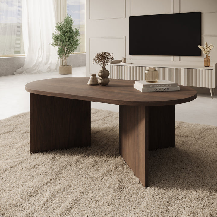 Glenne - Salontafel - Donker eikenpatroon - 110x65x42 cm