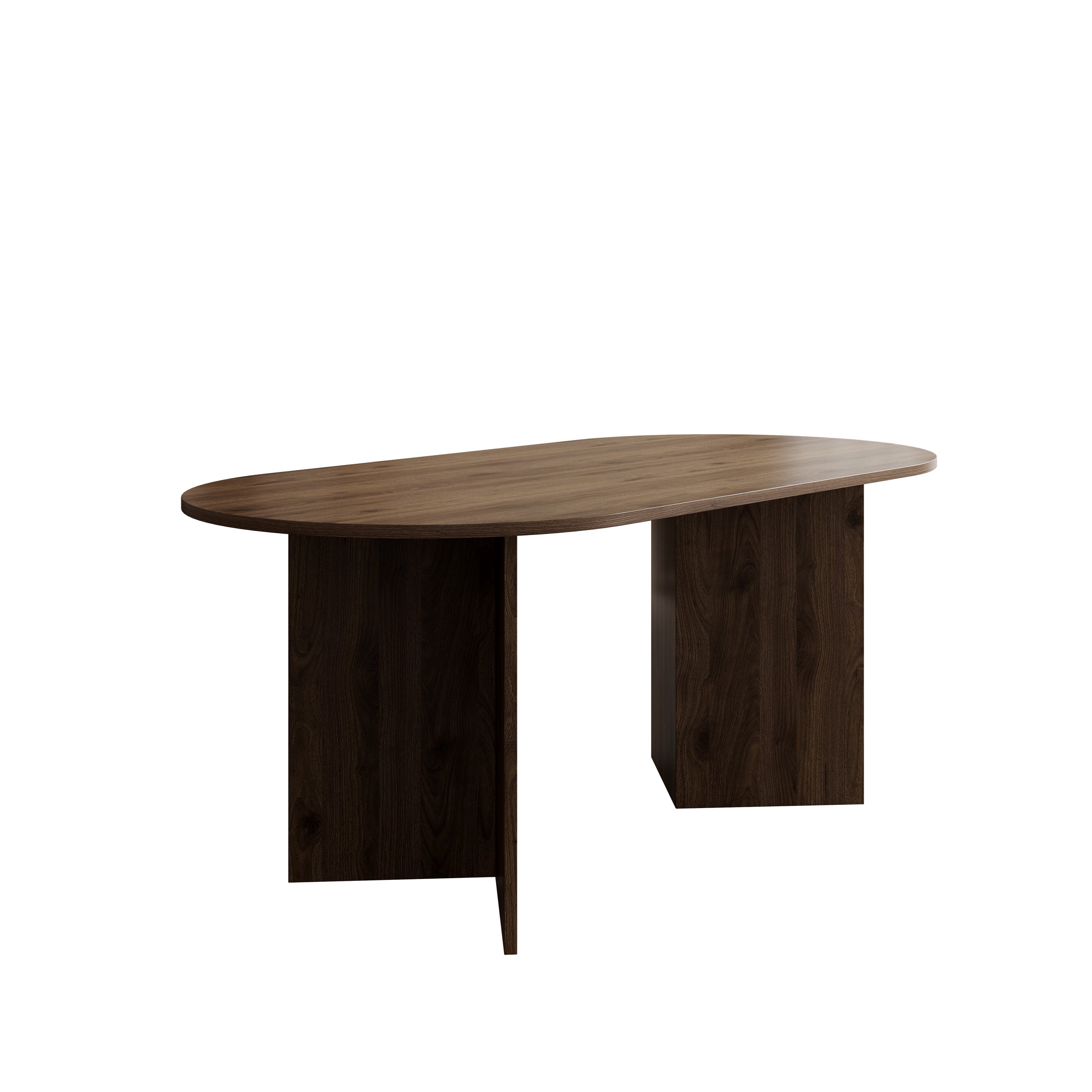 Glenne - Eetkamertafel ovaal - Donker eiken patroon - 185x90x75 cm