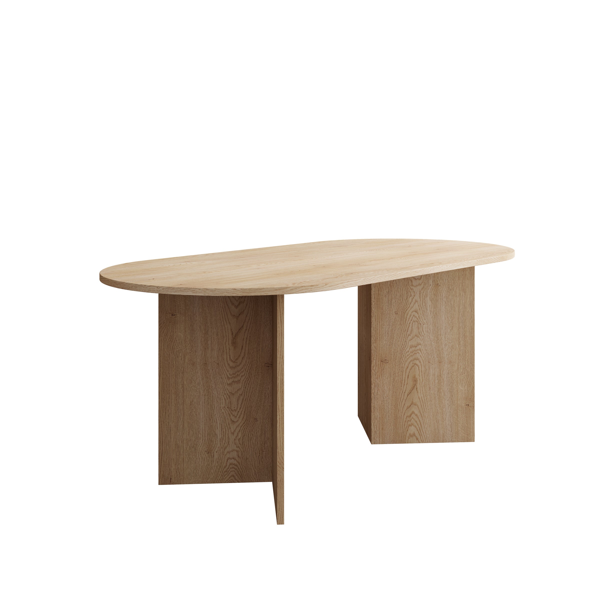 Glenne - Eetkamertafel ovaal - Licht eiken patroon - 185x90x75 cm